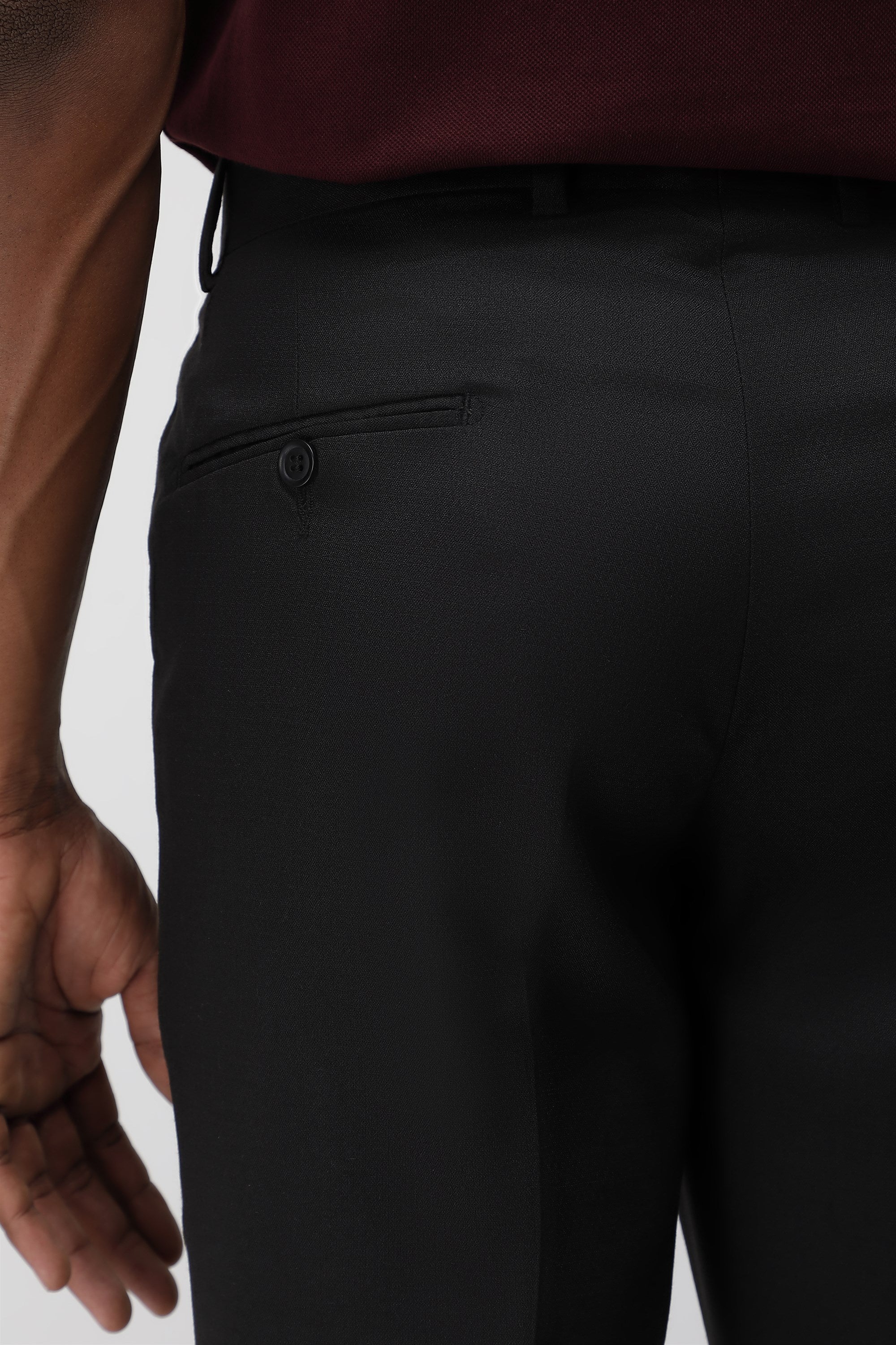 T the brand Stretch Formal Flat Front Trouser - Black