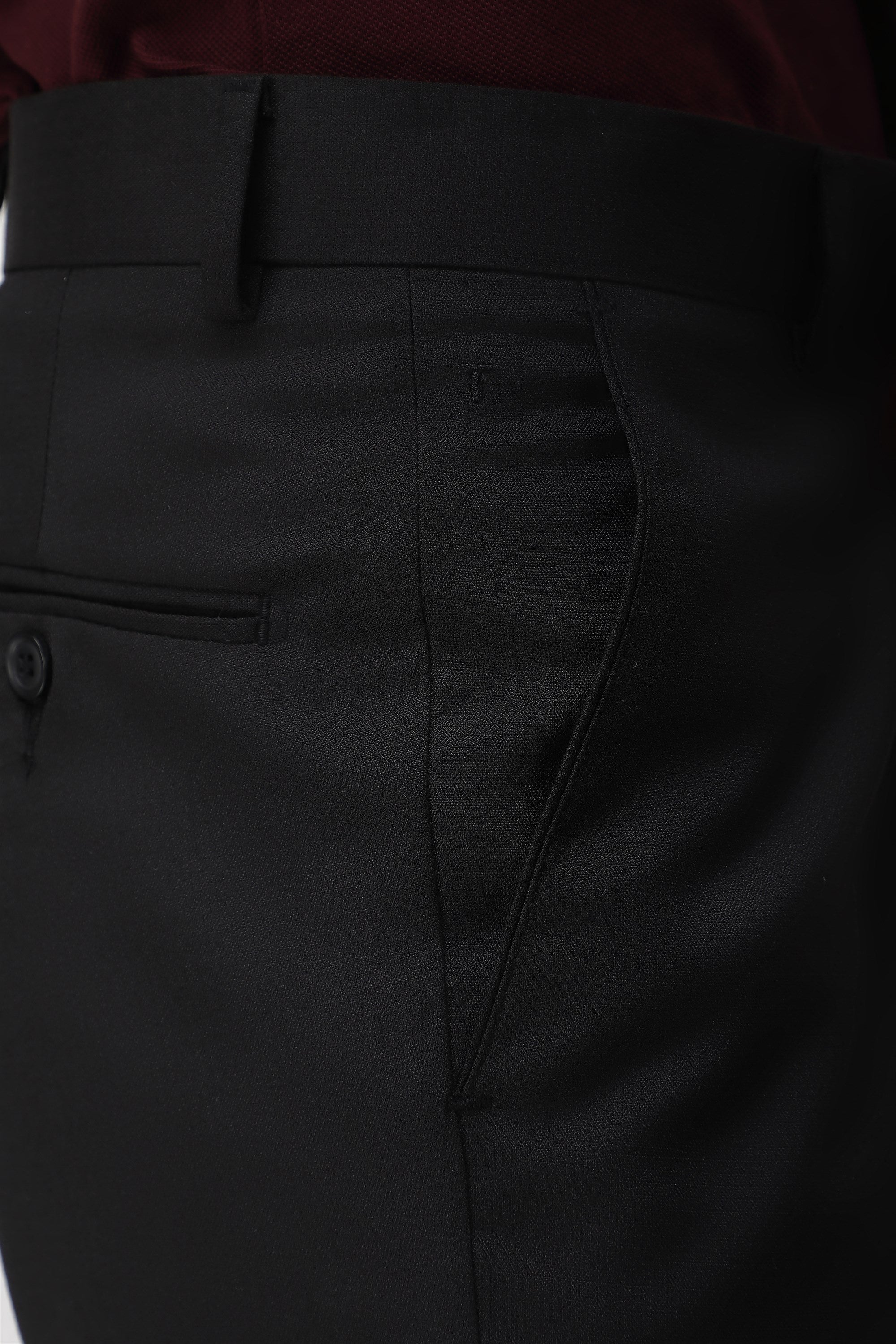 T the brand Stretch Formal Flat Front Trouser - Black