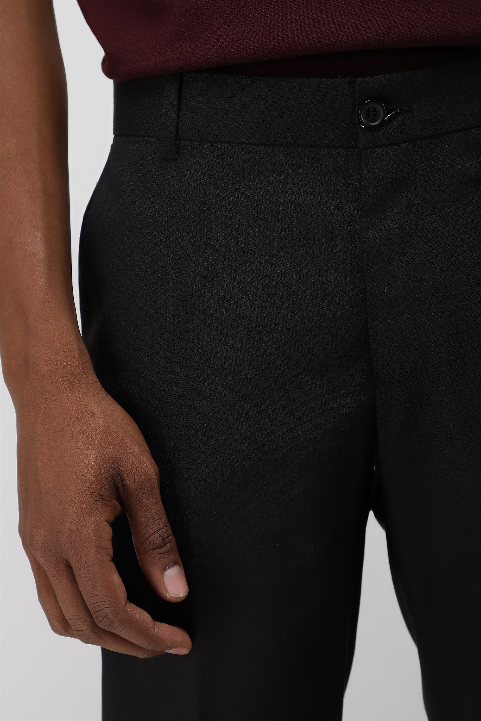 T the brand Stretch Formal Flat Front Trouser - Black