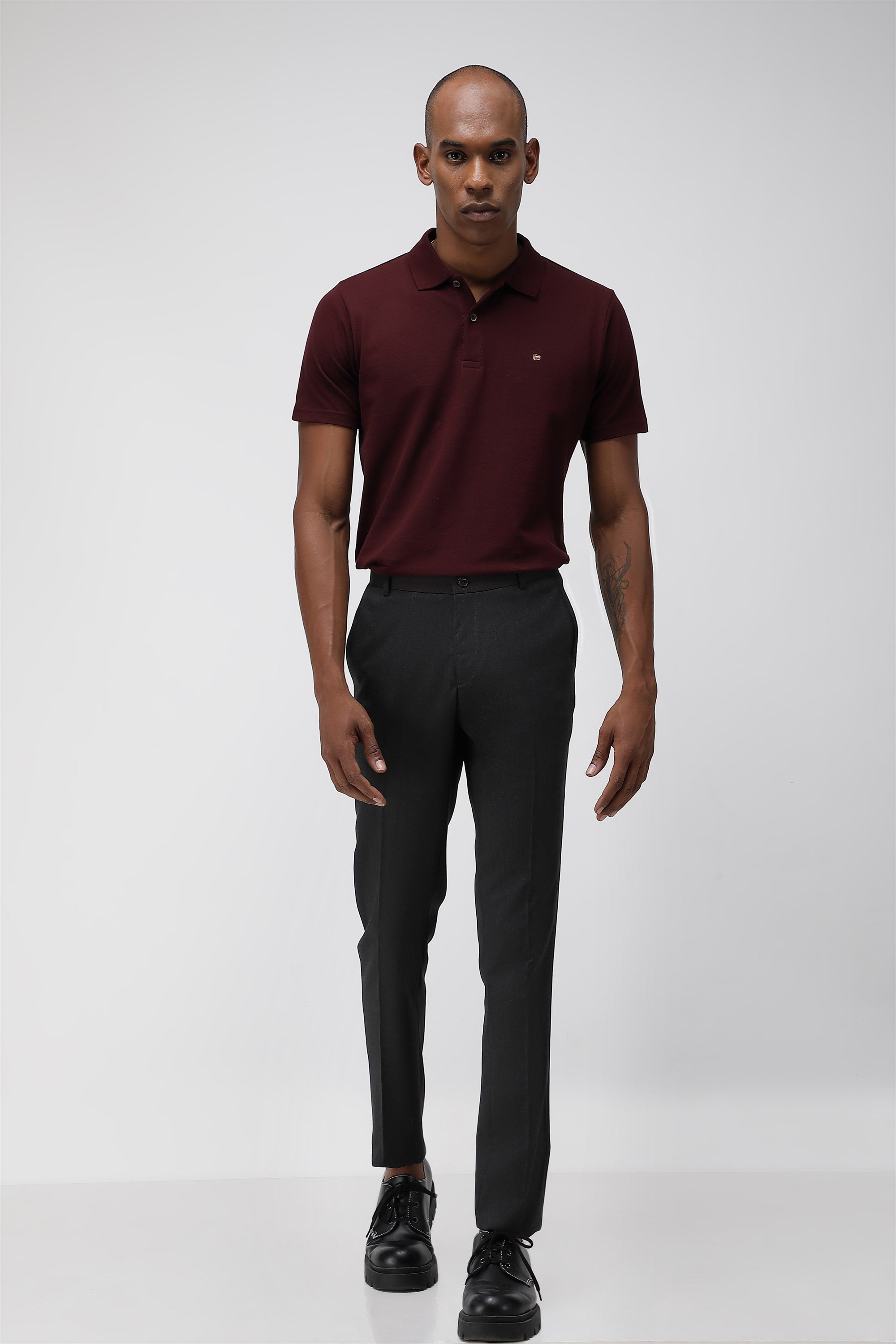 T the brand Stretch Formal Flat Front Trouser - Grey