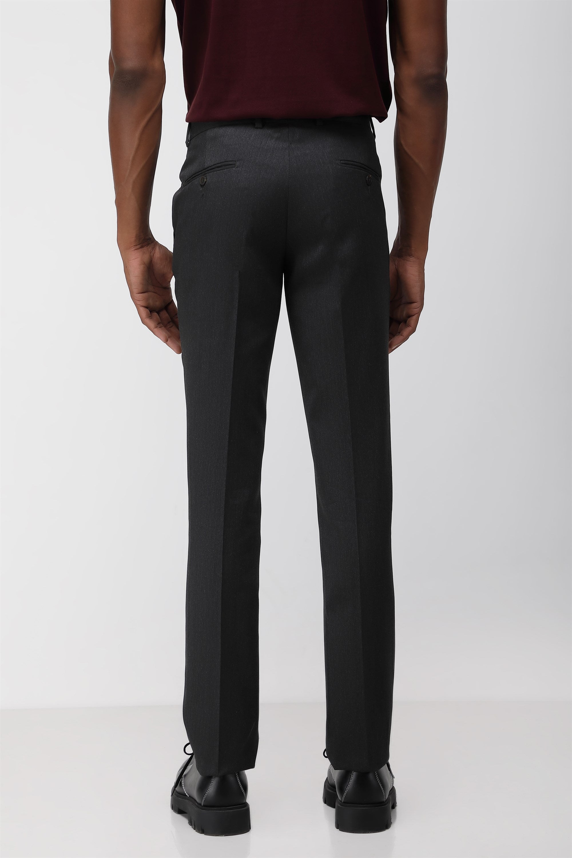 T the brand Stretch Formal Flat Front Trouser - Grey