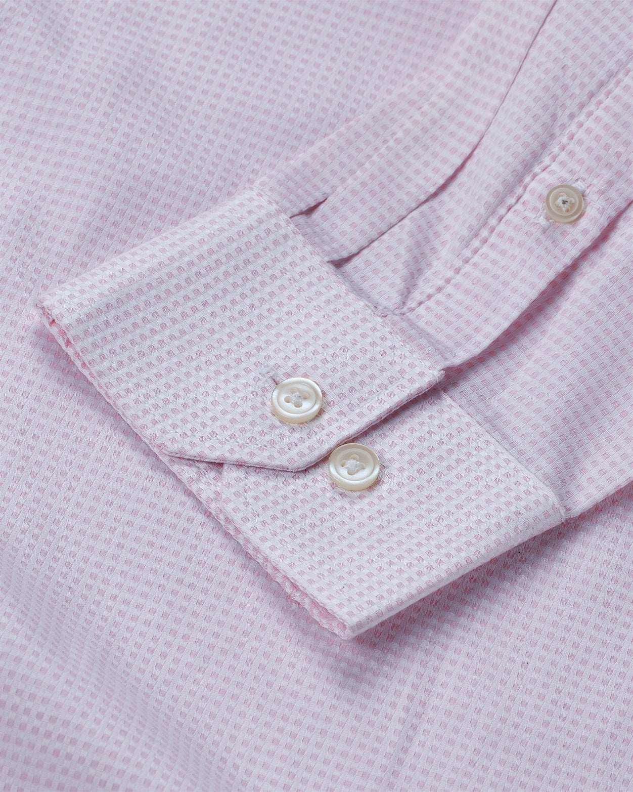 T the brand Dobby Slim Fit Full Sleeved Cotton Shirt - Pink