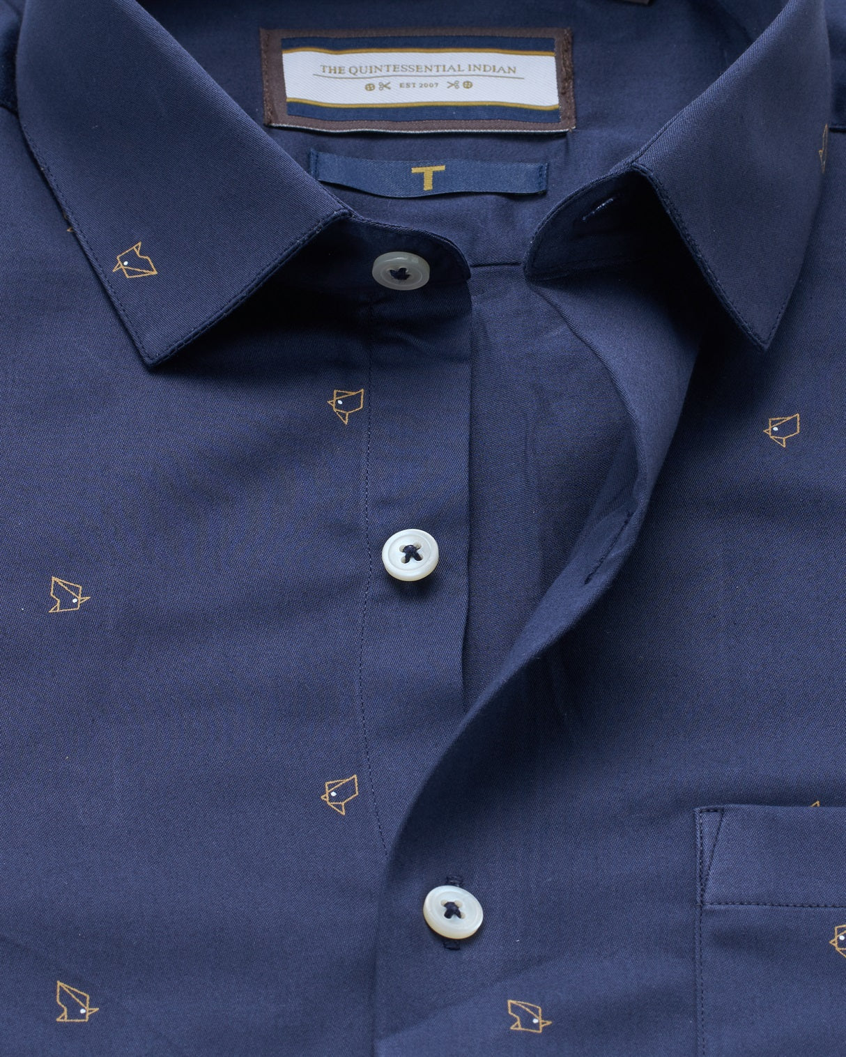 T The Brand Ditsy Printed Full-Sleeved Shirt - Navy