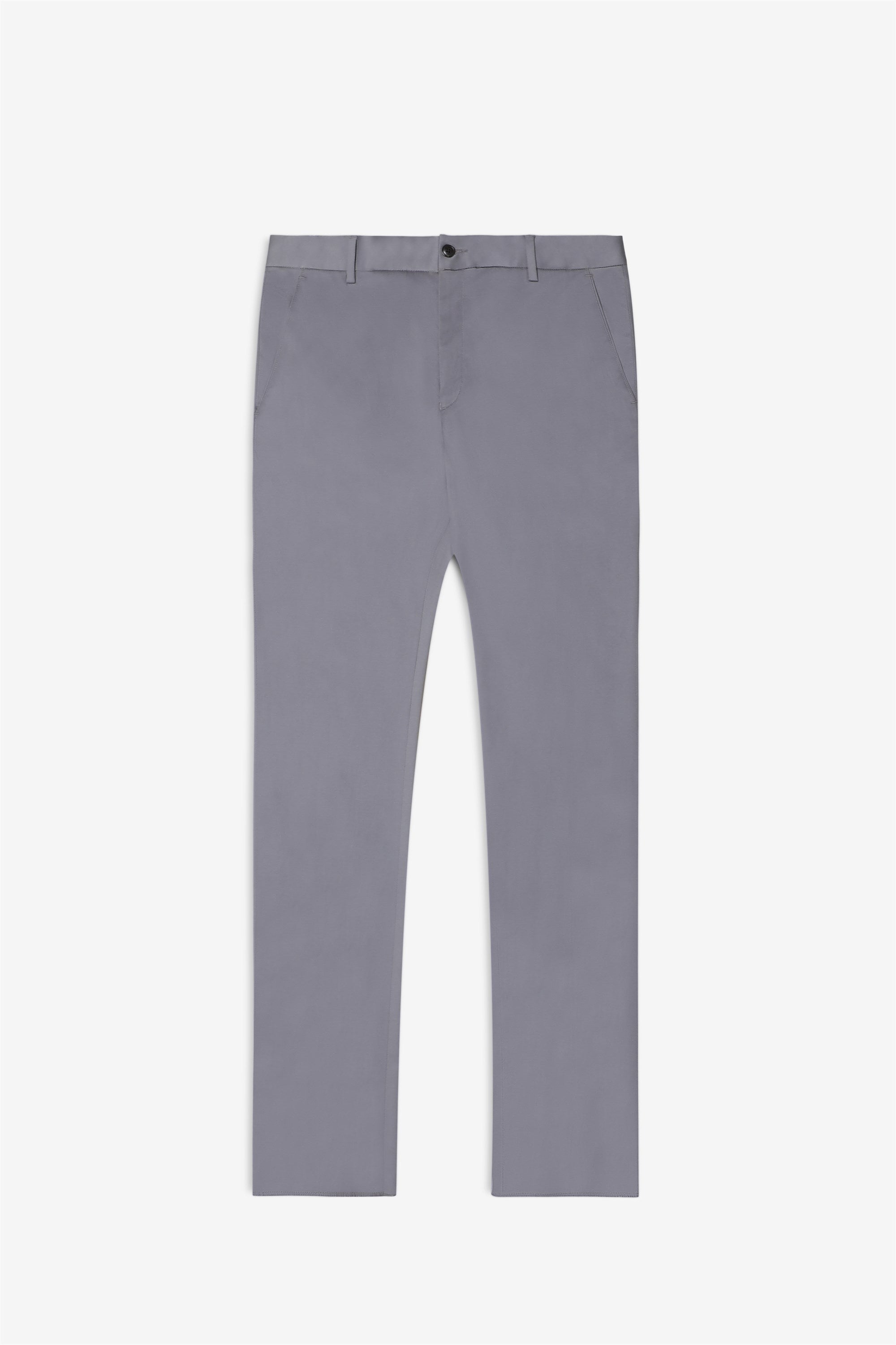 Bare Brown Stretch Slim Fit Cotton Trousers - Slate Grey
