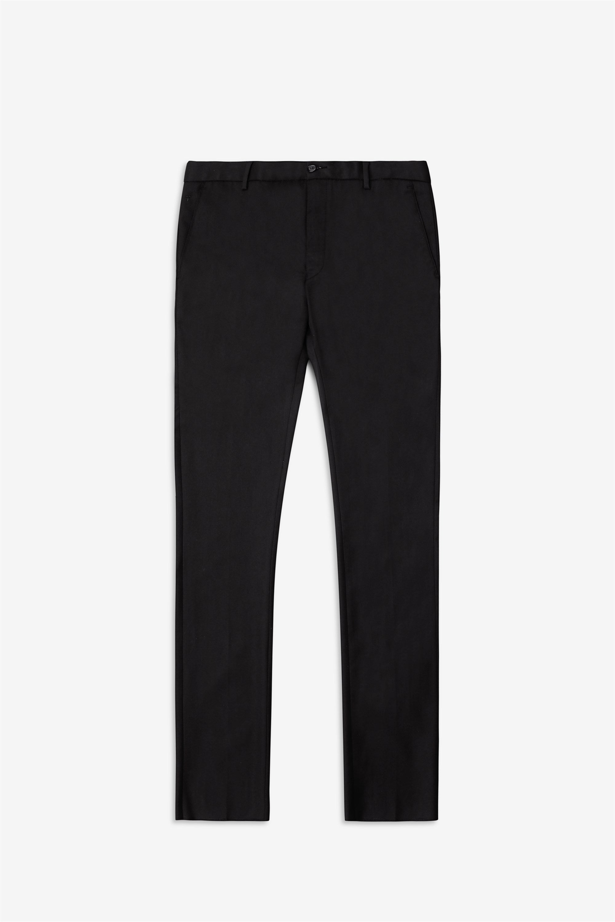 Bare Brown Stretch Slim Fit Cotton Trousers - Black