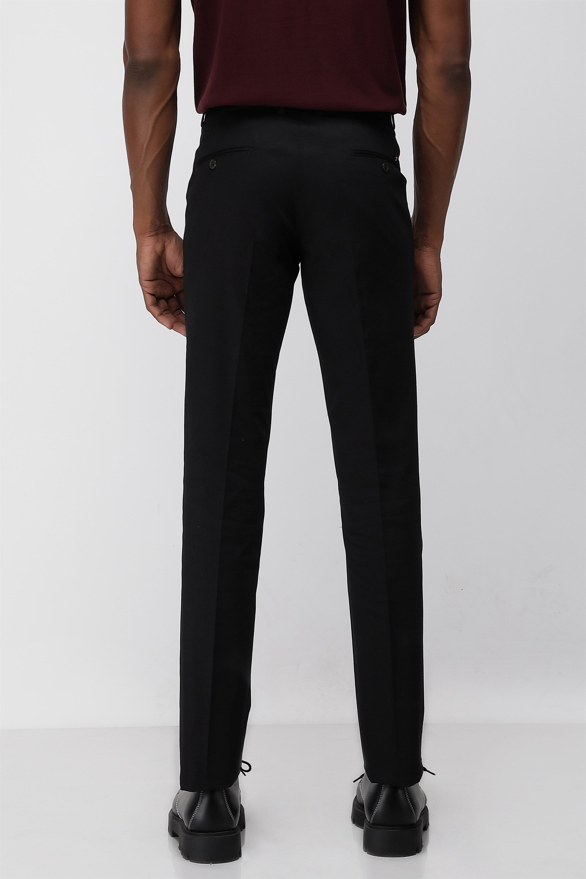 T the brand Stretch Formal Flat Front Trouser - Black