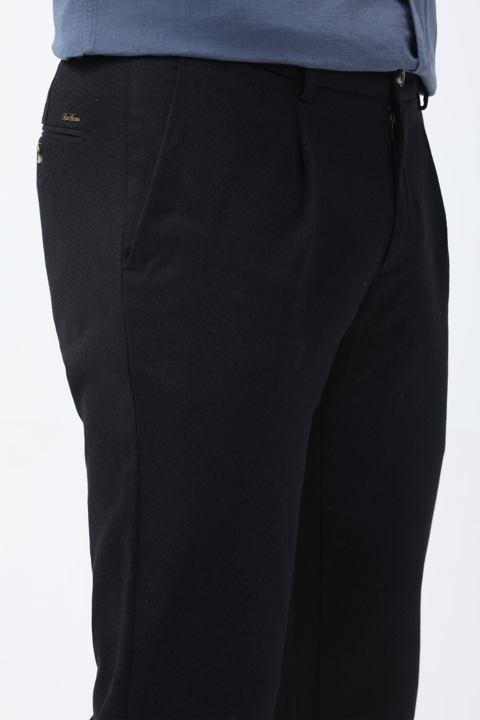 Bare Brown Slim Fit Cotton Chinos - Black