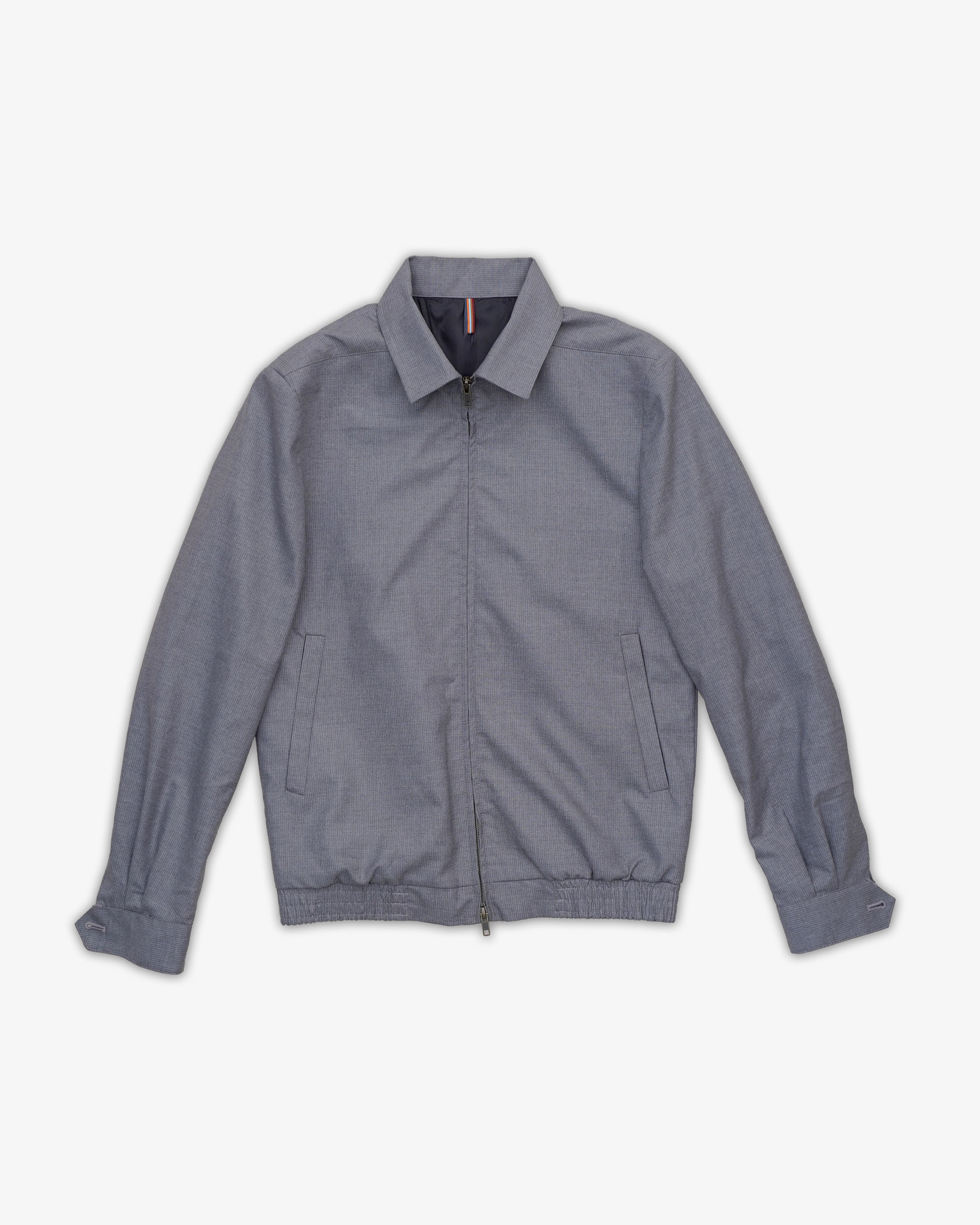 Bare Brown Stripe Harrington Jacket - Grey
