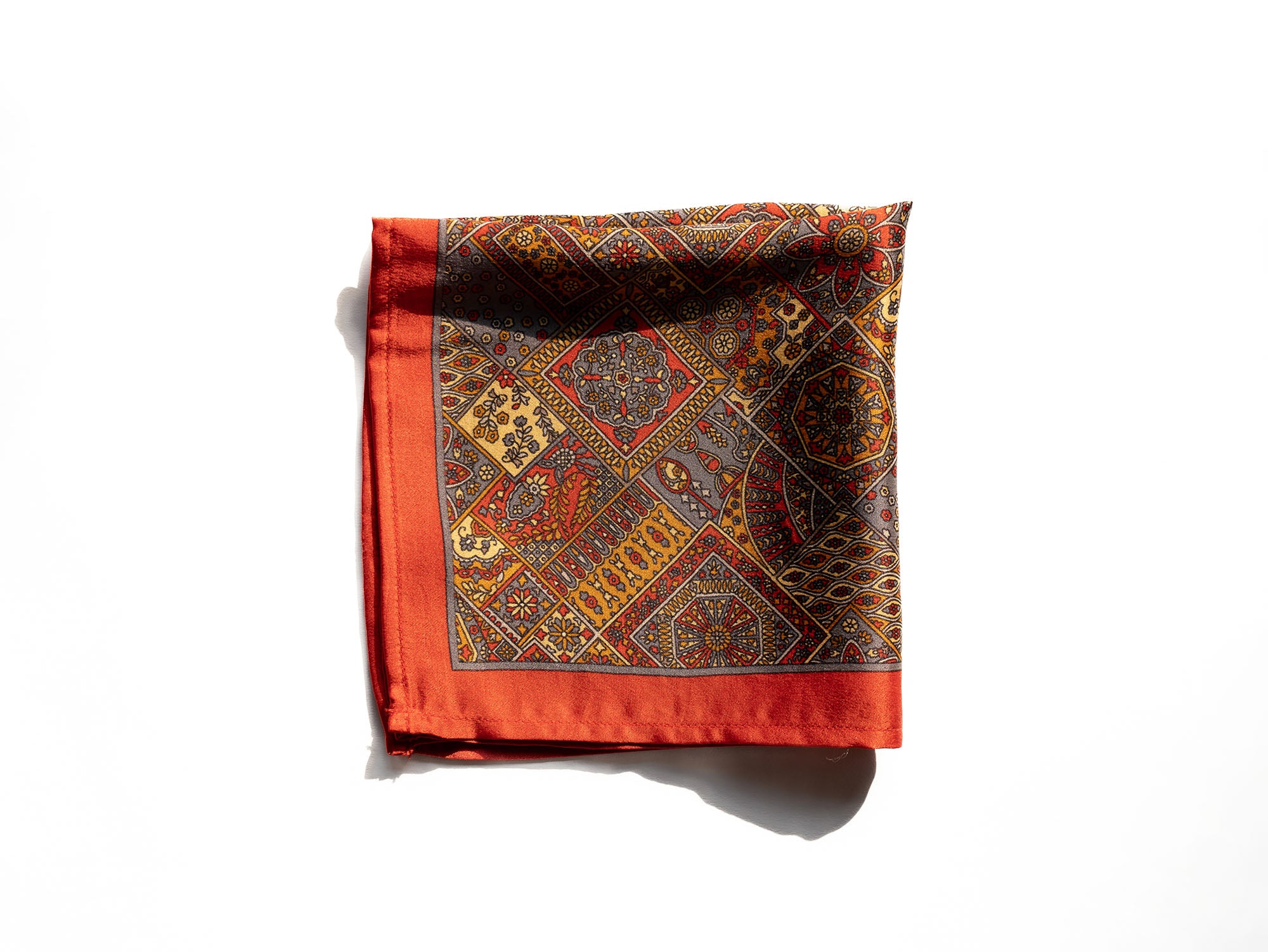 Printed Pocket Square Cloth Silk Handkerchief - Red