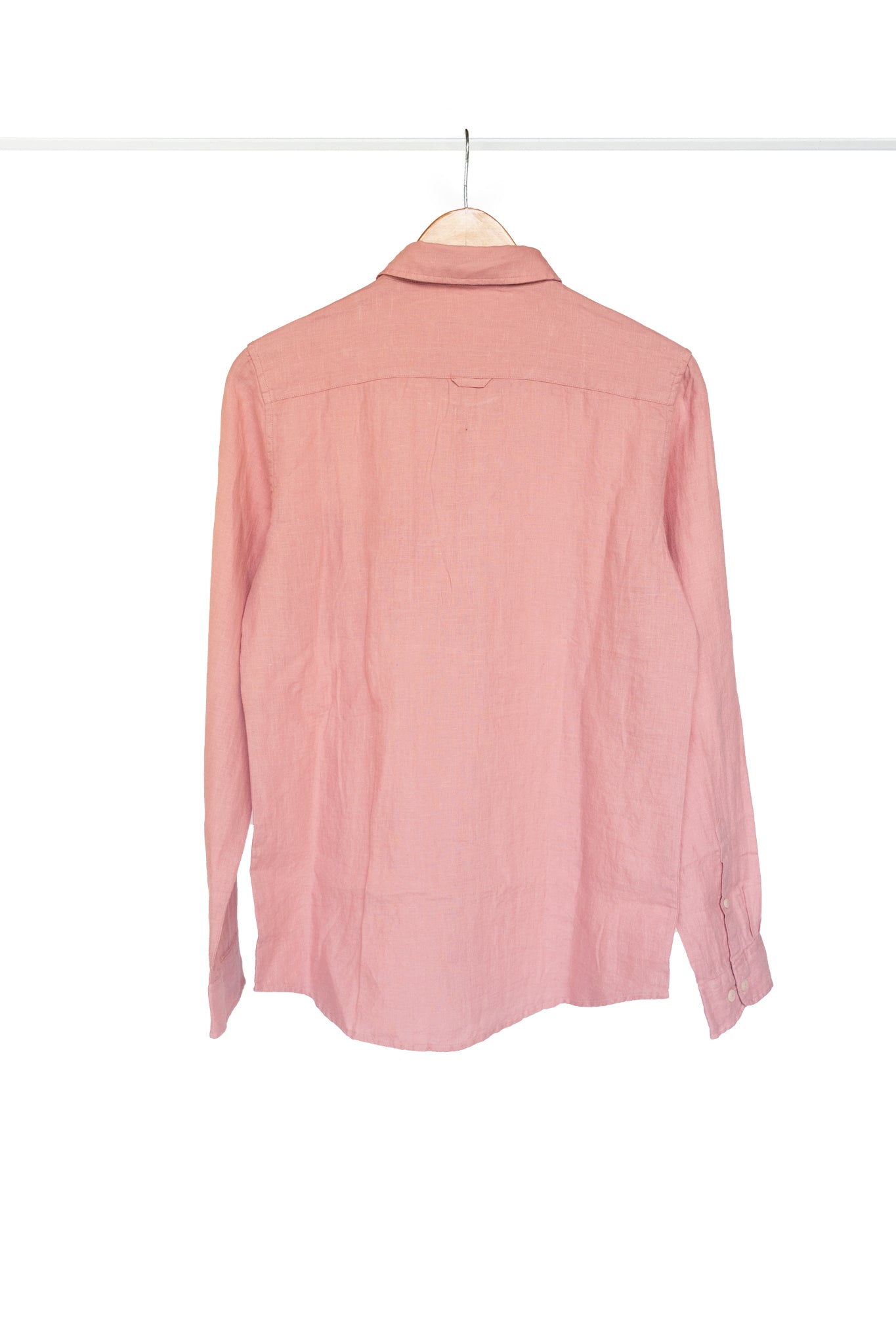 Bare Brown Pure Linen Shirt, Slim Fit with Full Sleeves - Pink