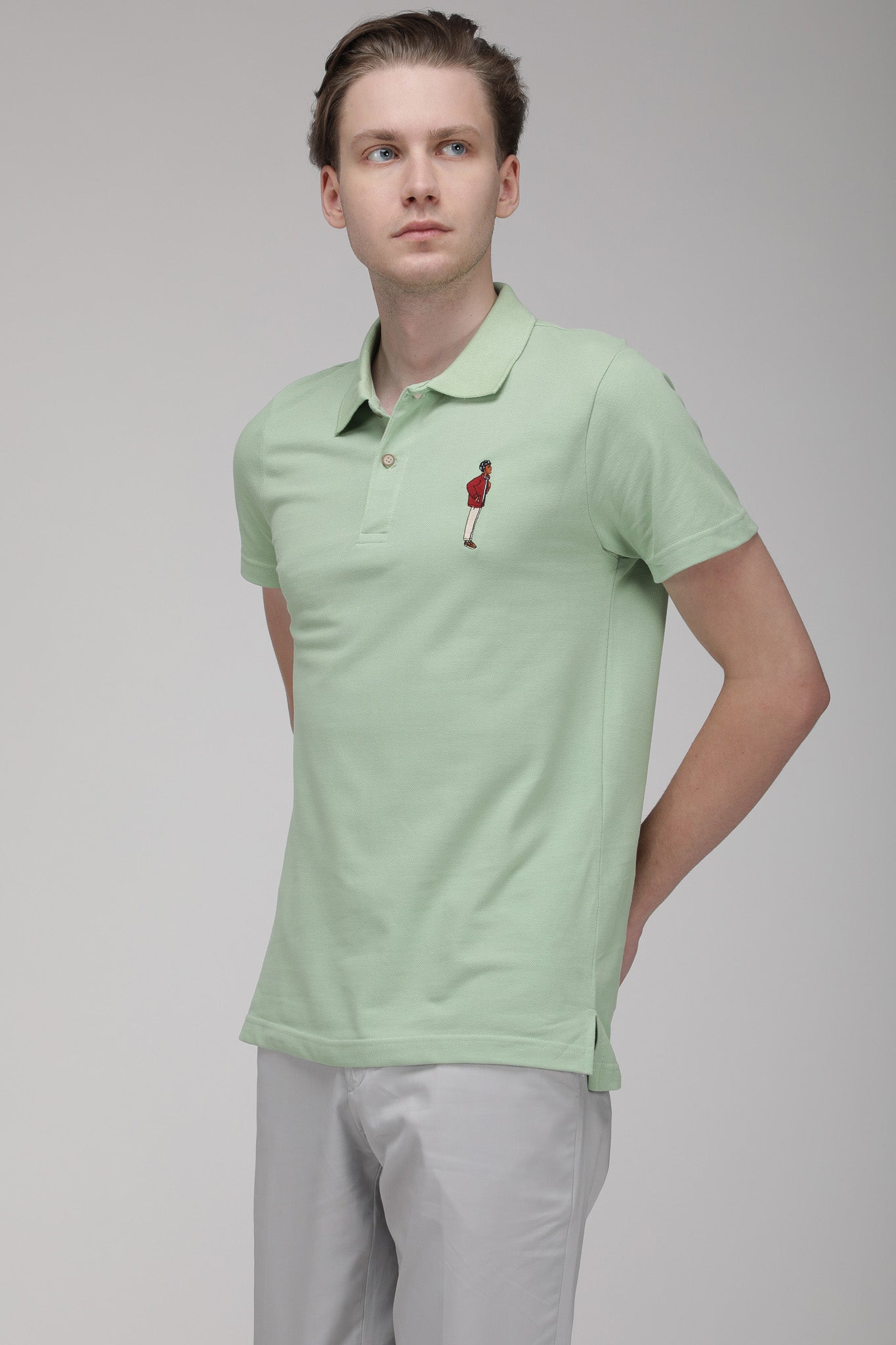 Mr.Brown Green Slim Fit Lightweight Polo T-Shirt