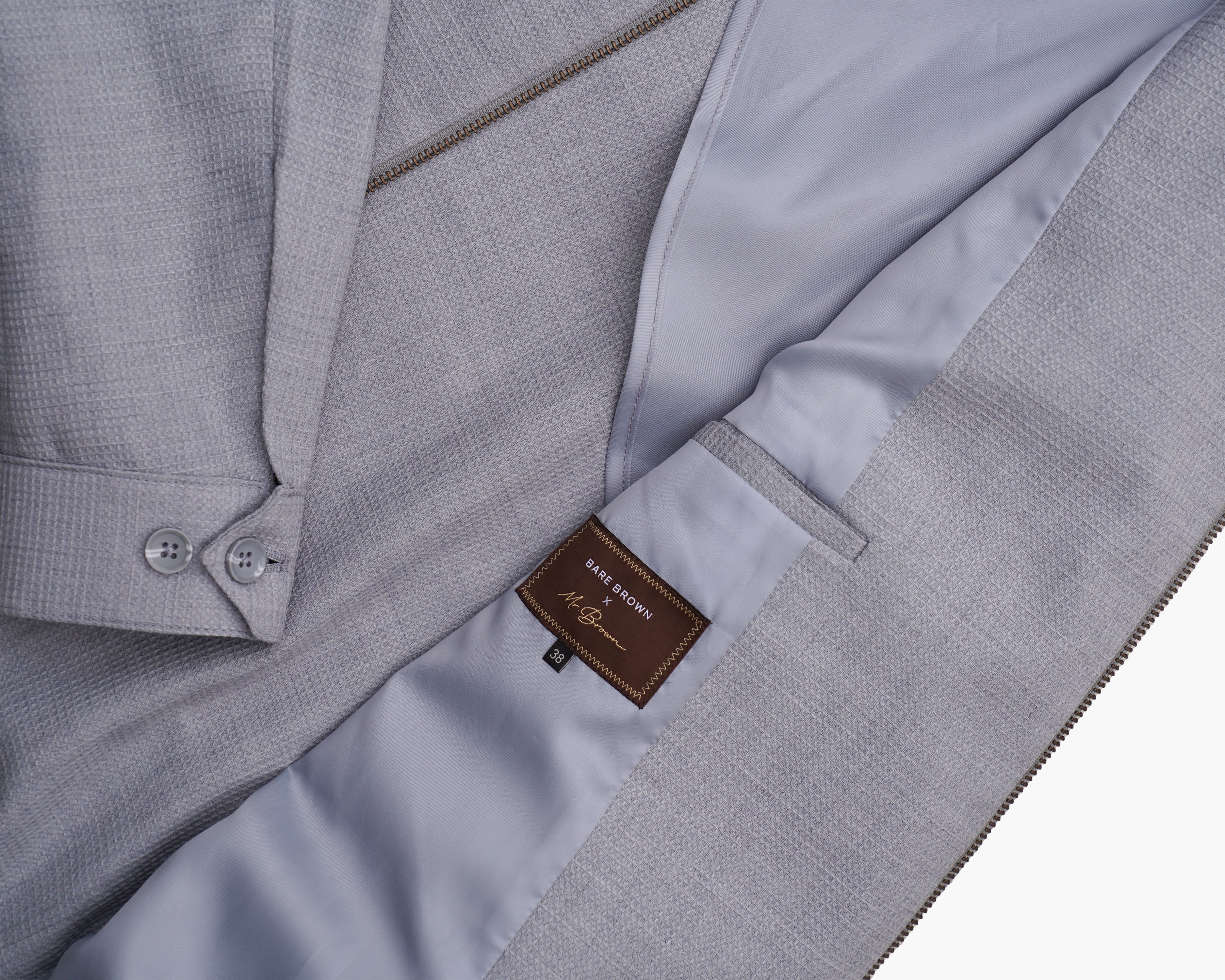 Bare Brown Slim Fit  Jacket -Grey