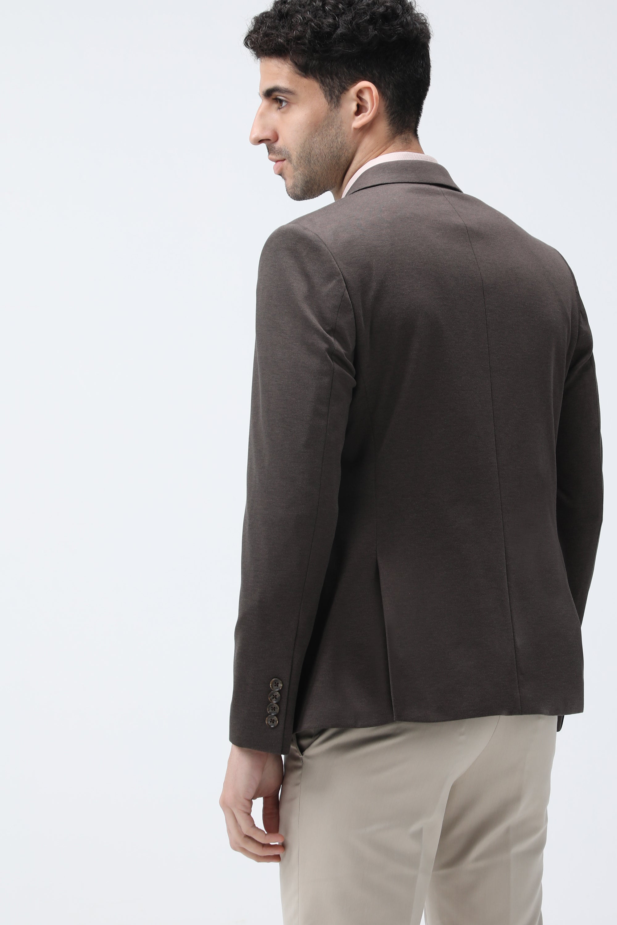 King Richard Slim Fit Knit Blazer - Brown