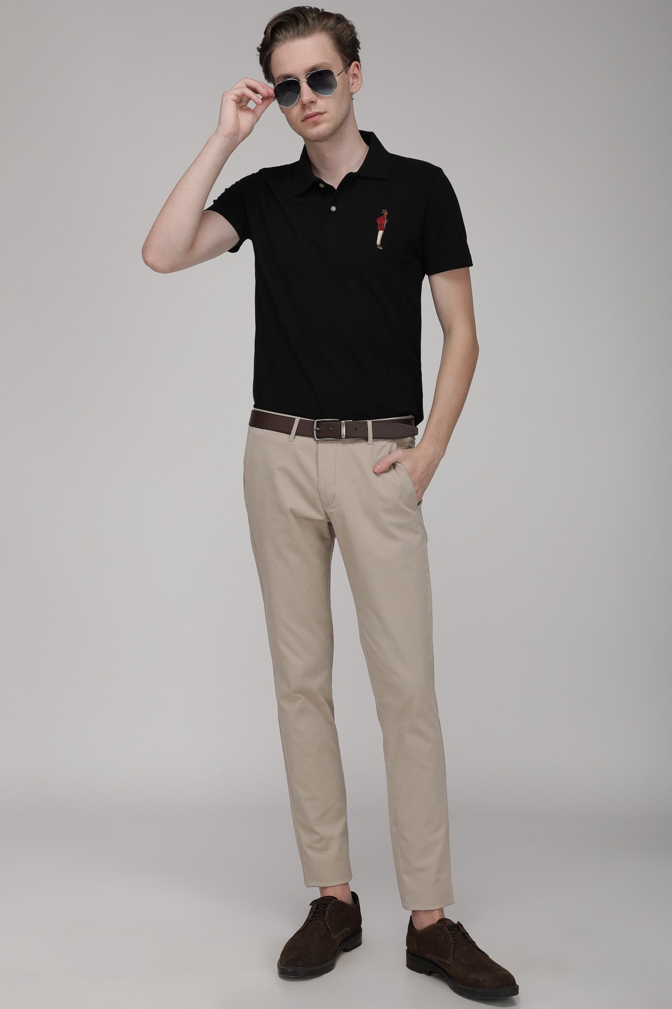 Mr.Brown Black Slim Fit Lightweight Polo T-Shirt
