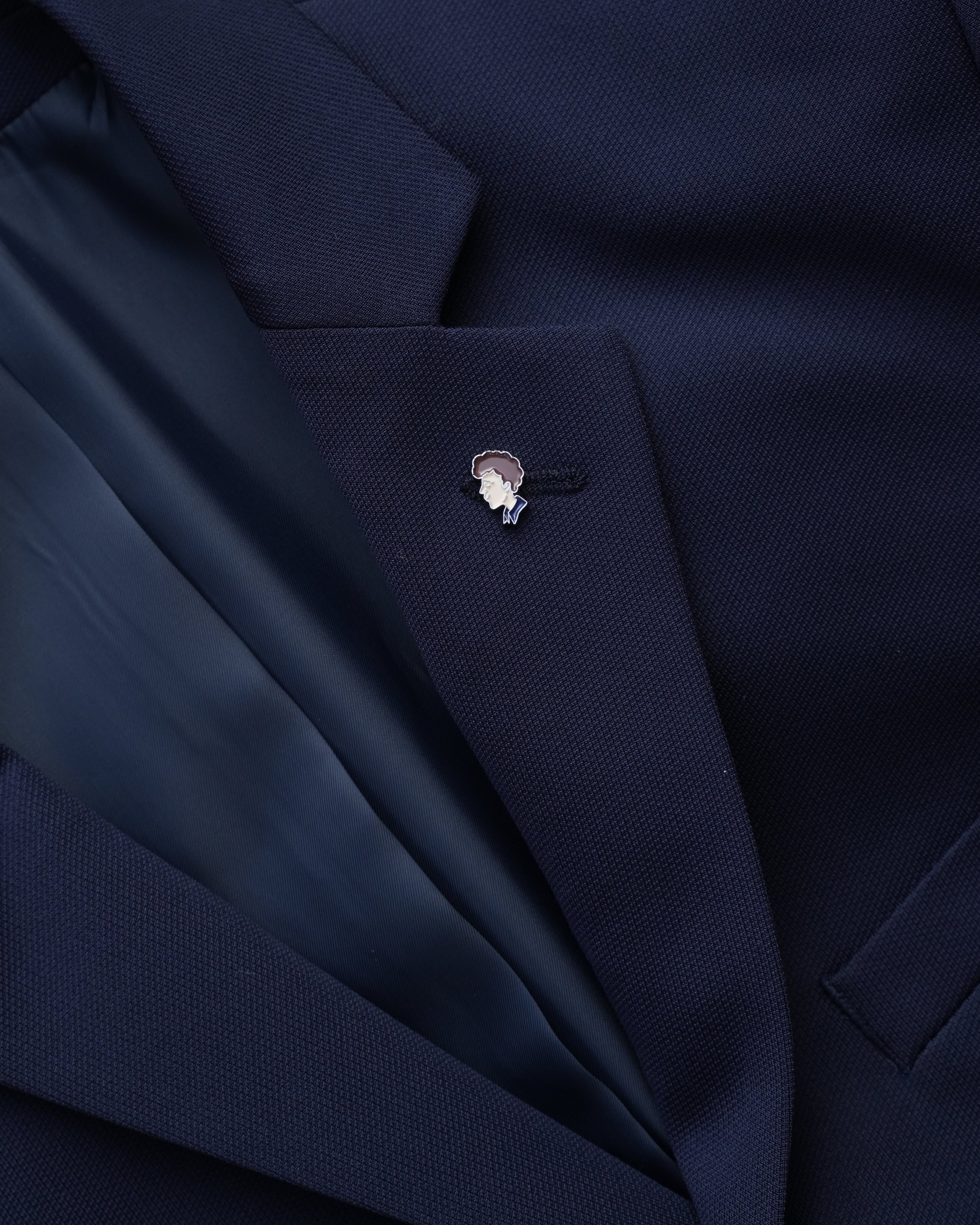 Bare Brown Knit Blazer - Navy