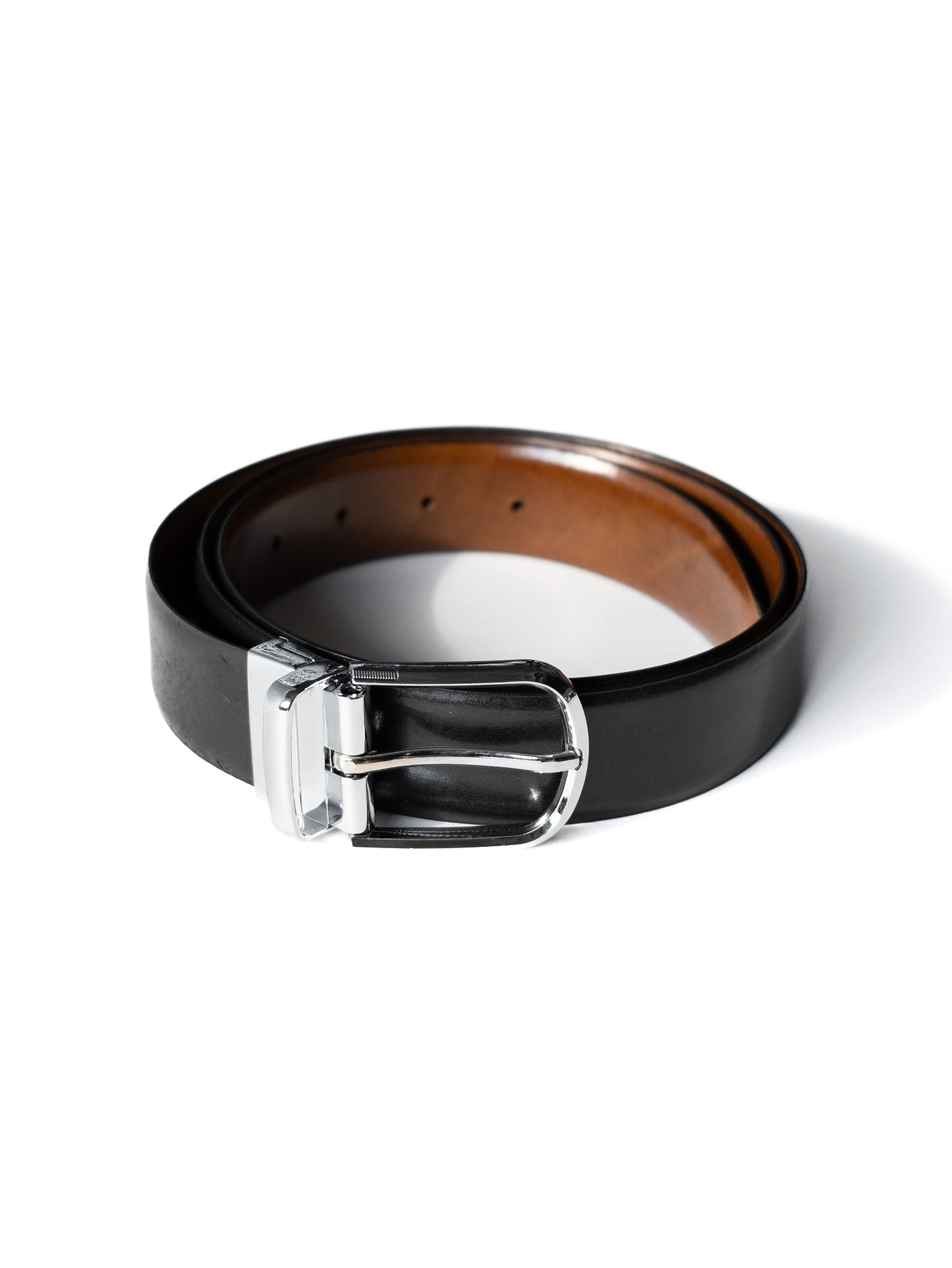 Men's Black & Cognac Reversible Leather Belt