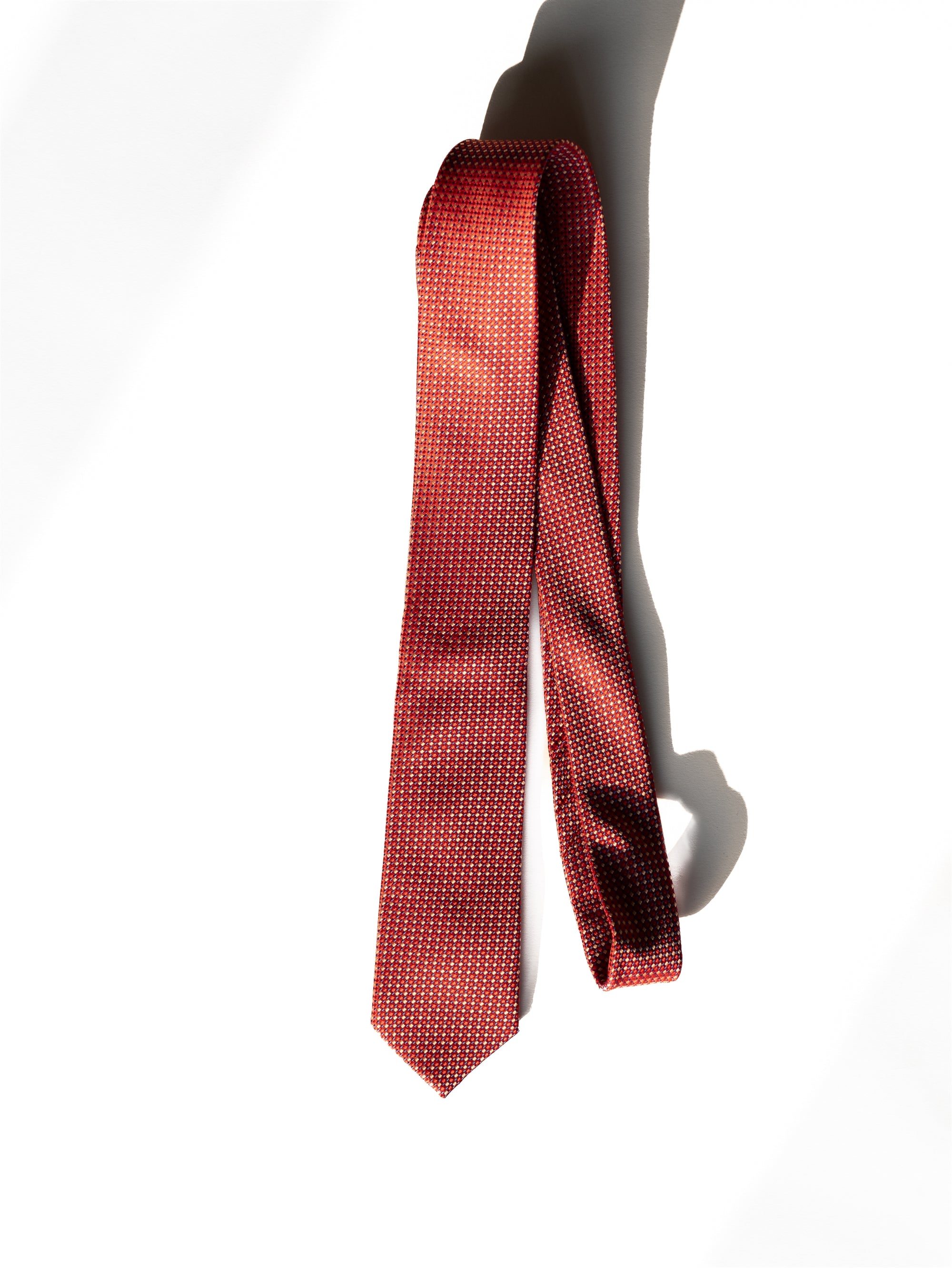 Men's Perfect Dobby - Dotted Microfibre Formal Tie 150cm - Red