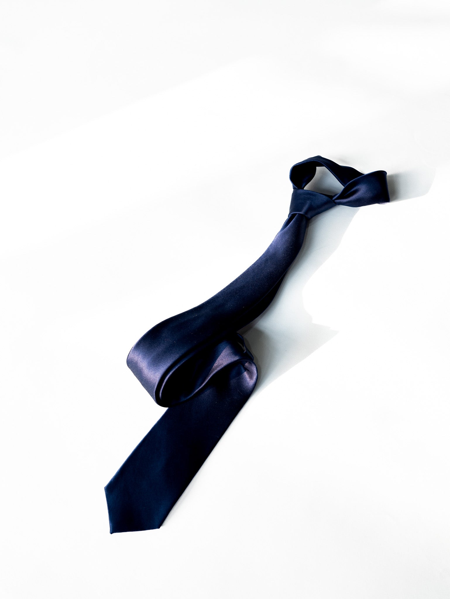 Men's Perfect Solid Plain Silk Formal Tie 150cm - Navy