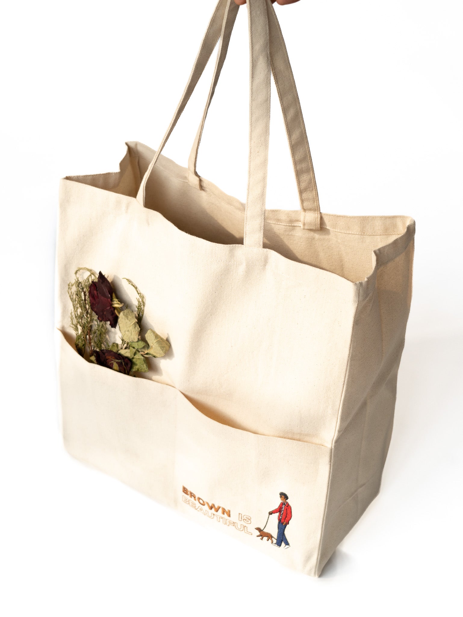 Mr. Brown with brown is beautiful text Off white Tote Bag