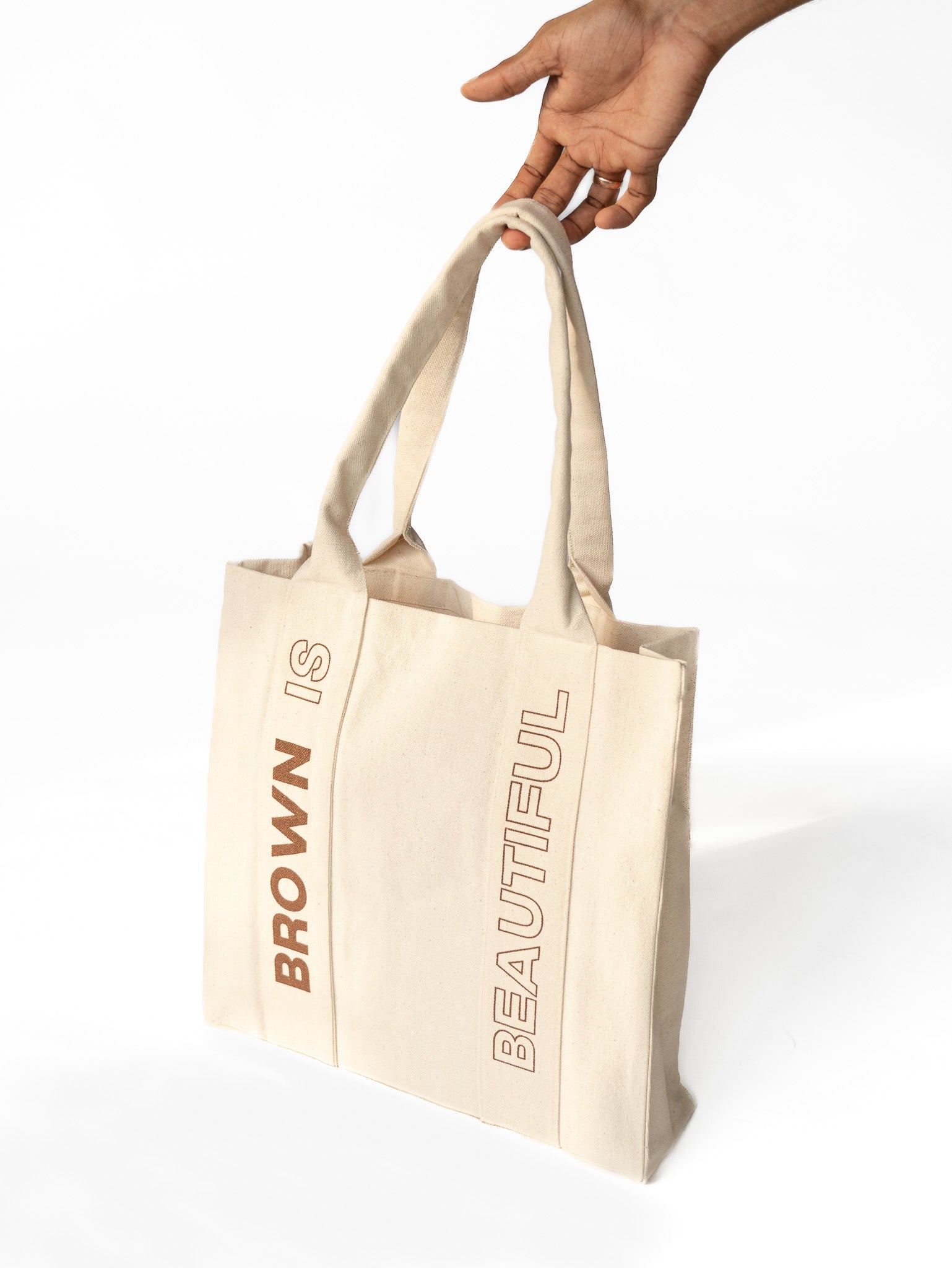 Brown is beautiful Tote Bag & Mr. Brown Off White Pouch