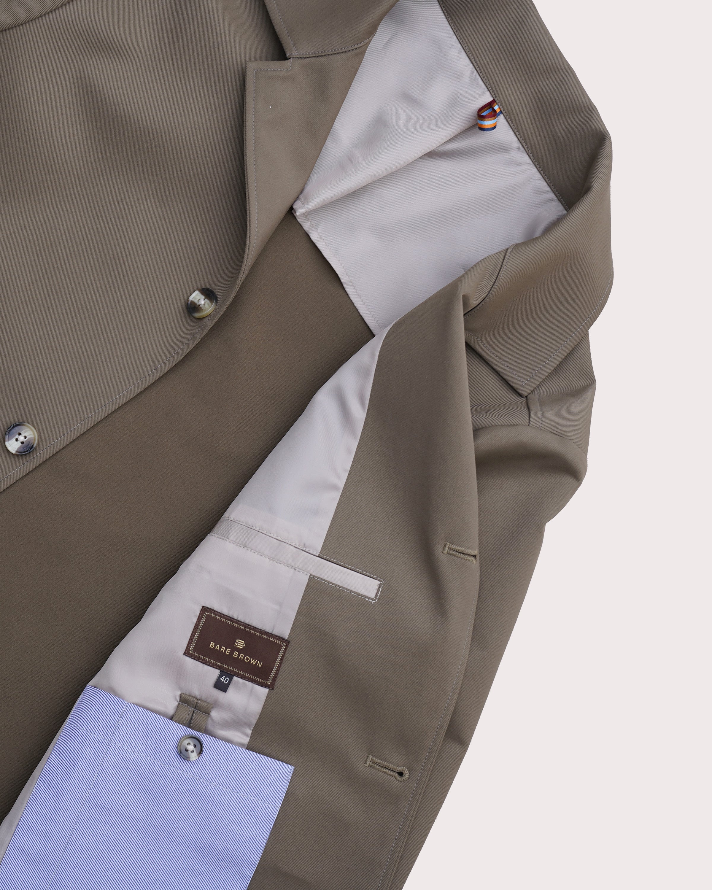 Bare Brown Shacket With Flap Pocket - Olive