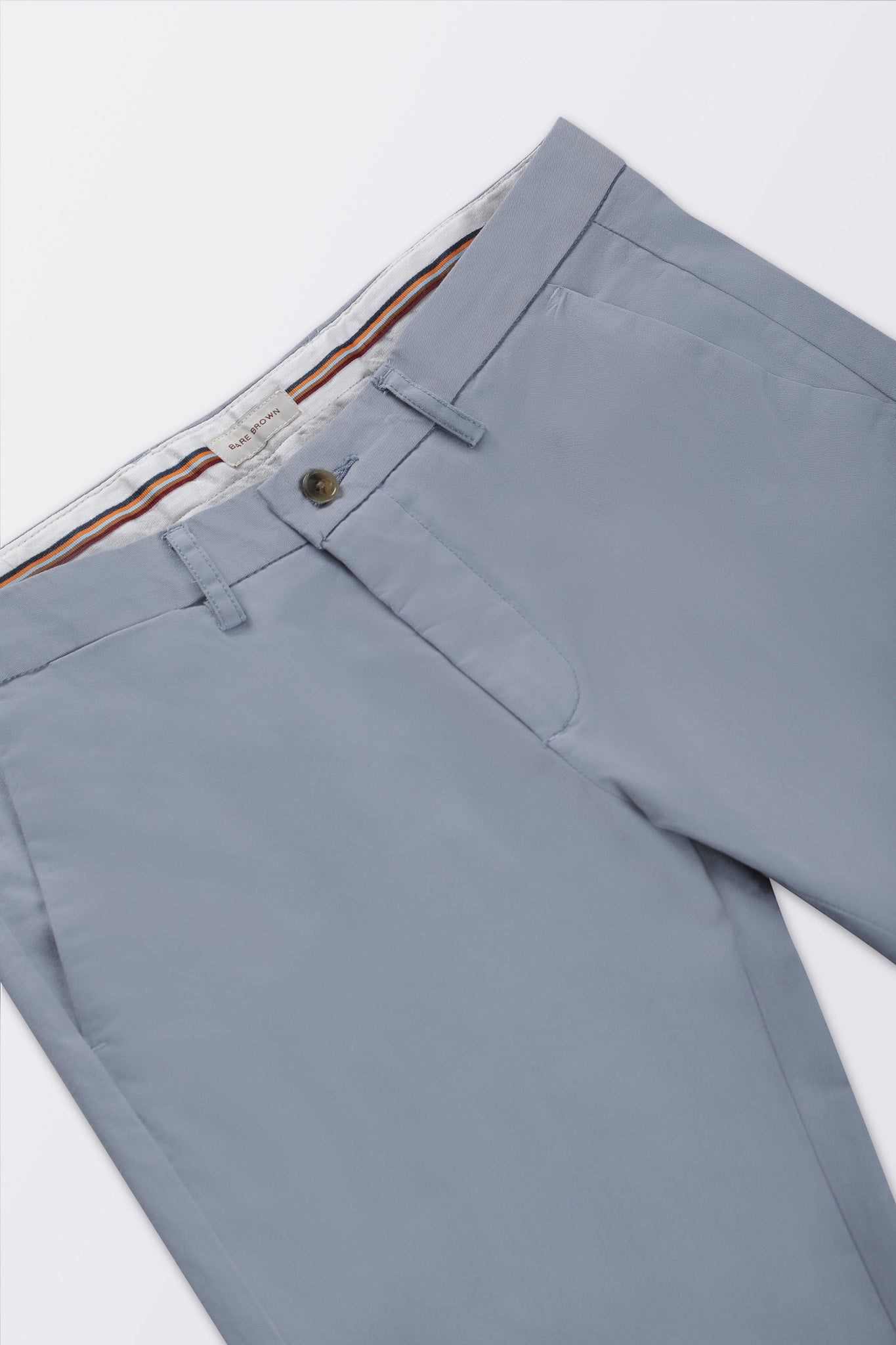 Bare Brown Stretch Slim Fit Cotton Chinos - Light Blue