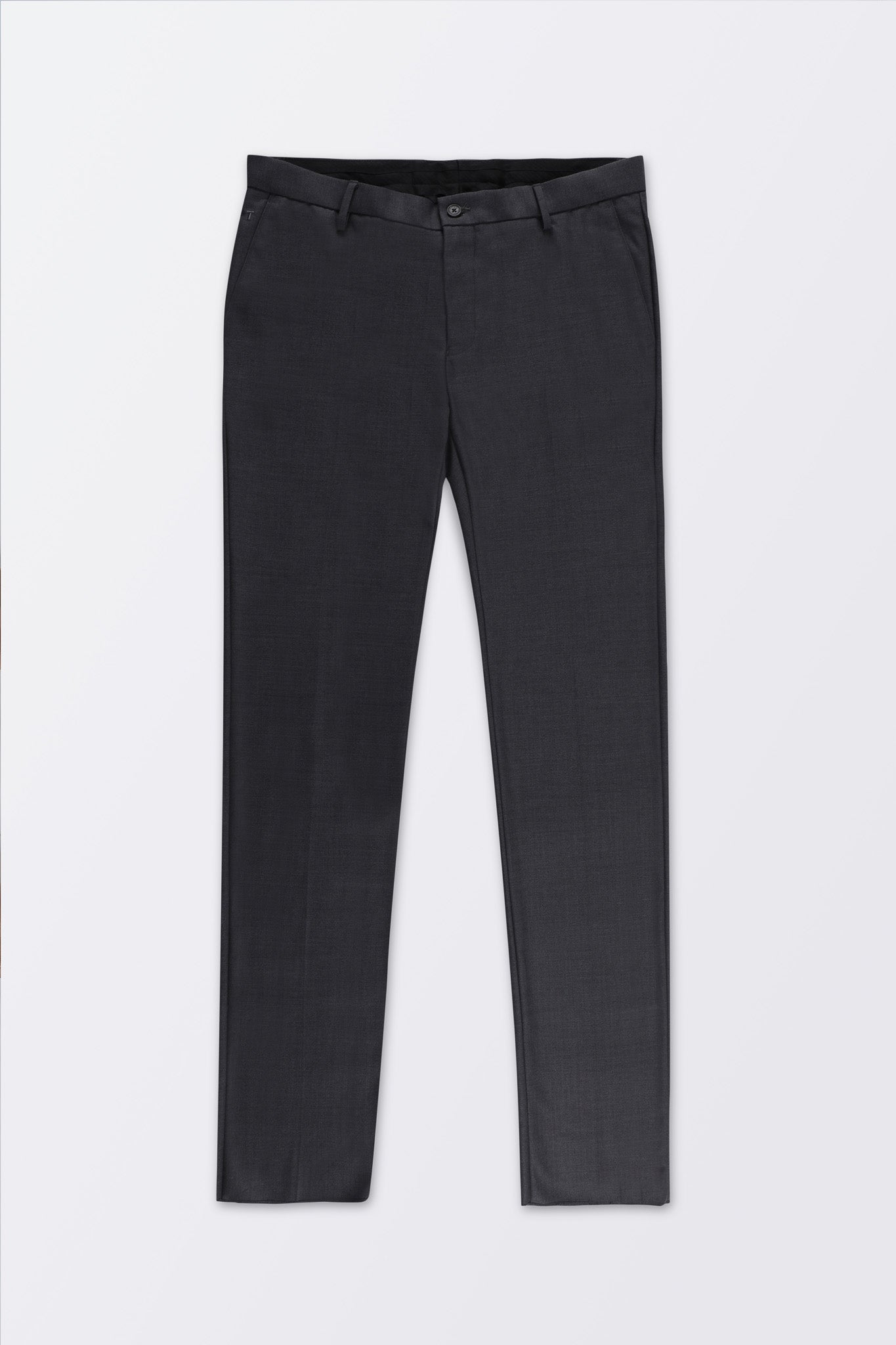 T the brand Mens Solid Slim Fit Trouser - Dark Grey