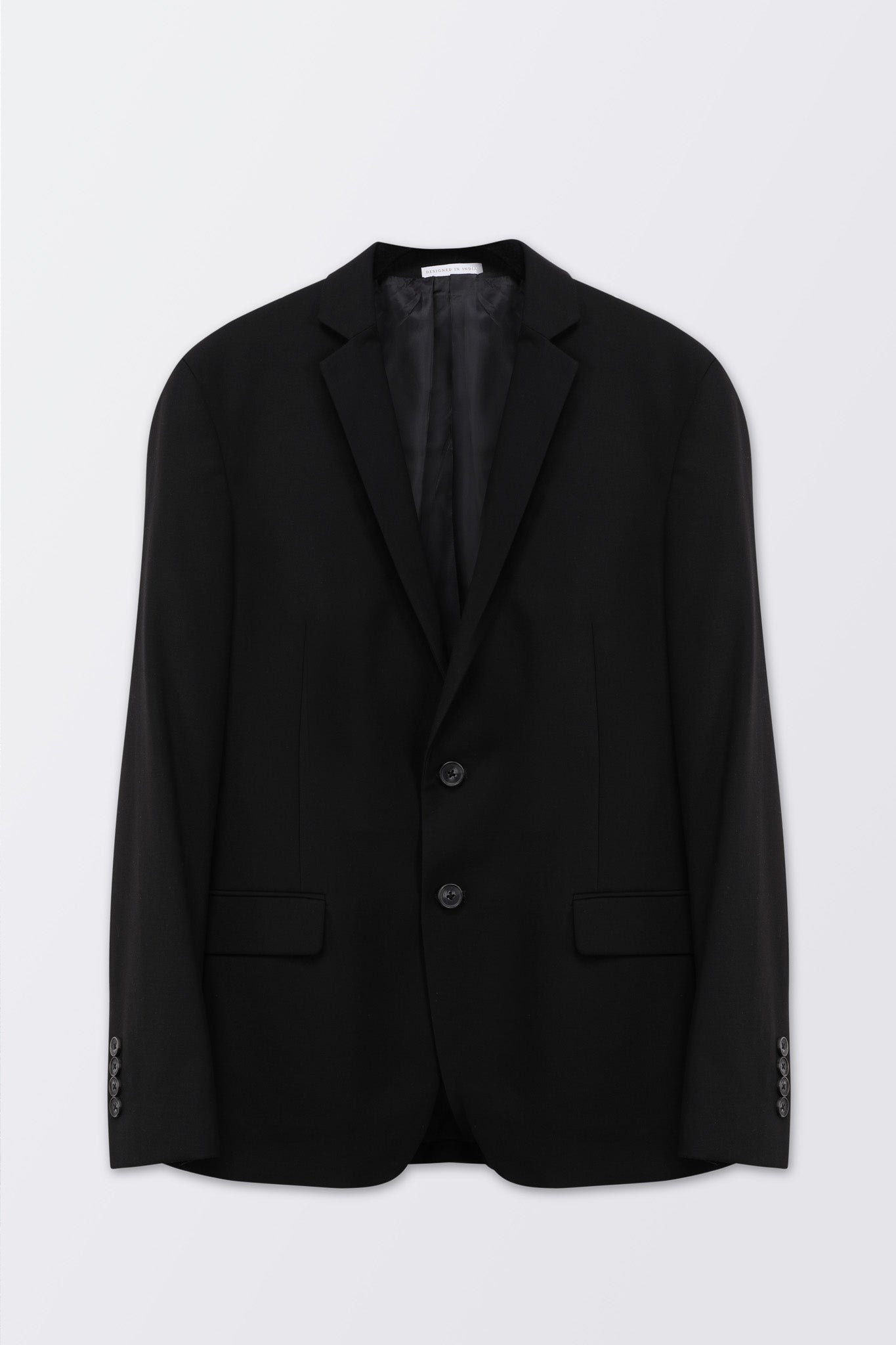 T the brand Slim Fit Fully Lined Solid Blazer - Black