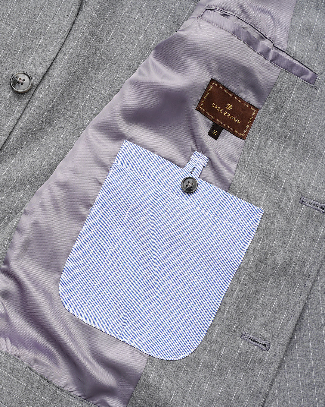 Bare Brown Striped Shacket - Grey