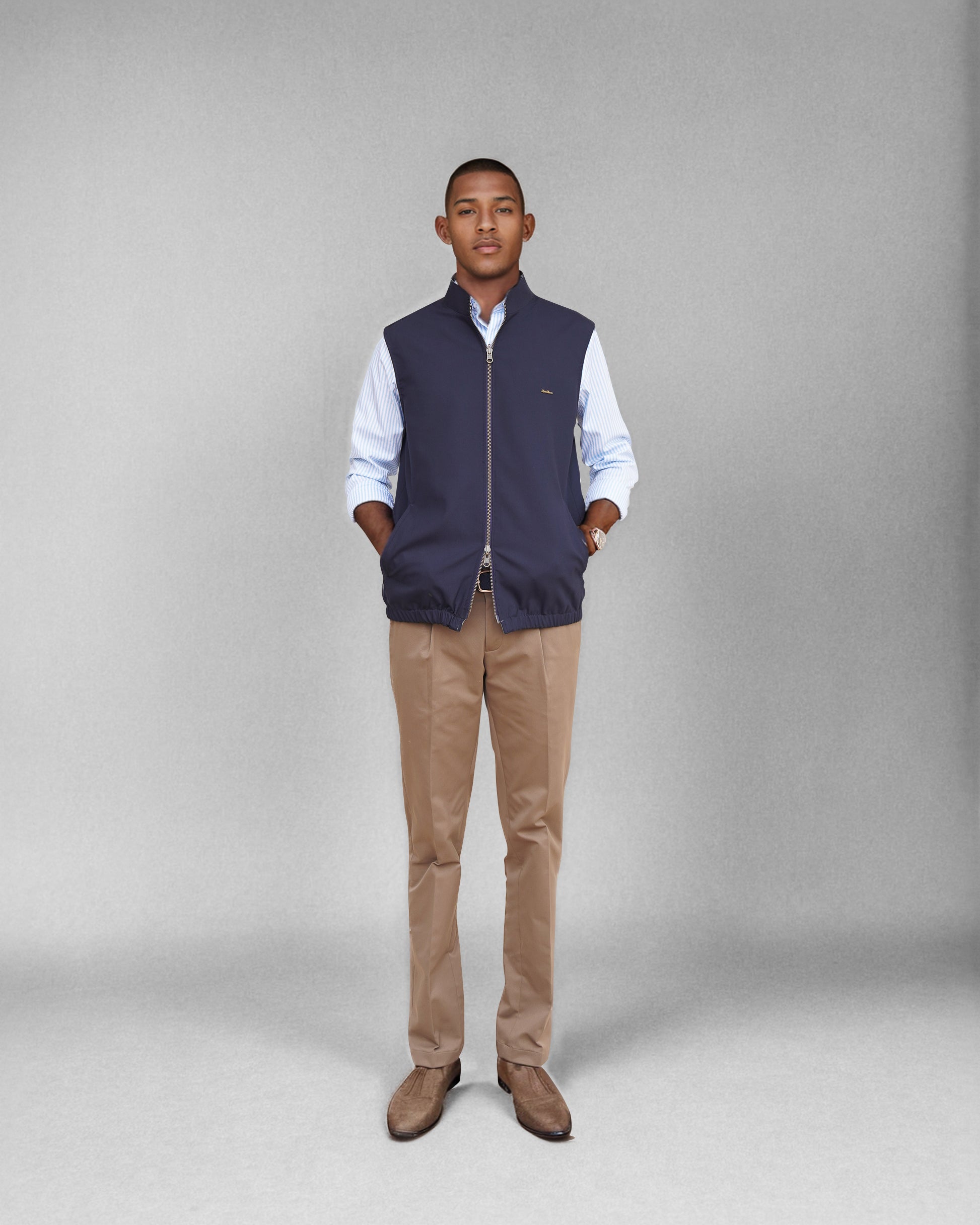 Bare Brown Reversible Jacket - Navy & Grey