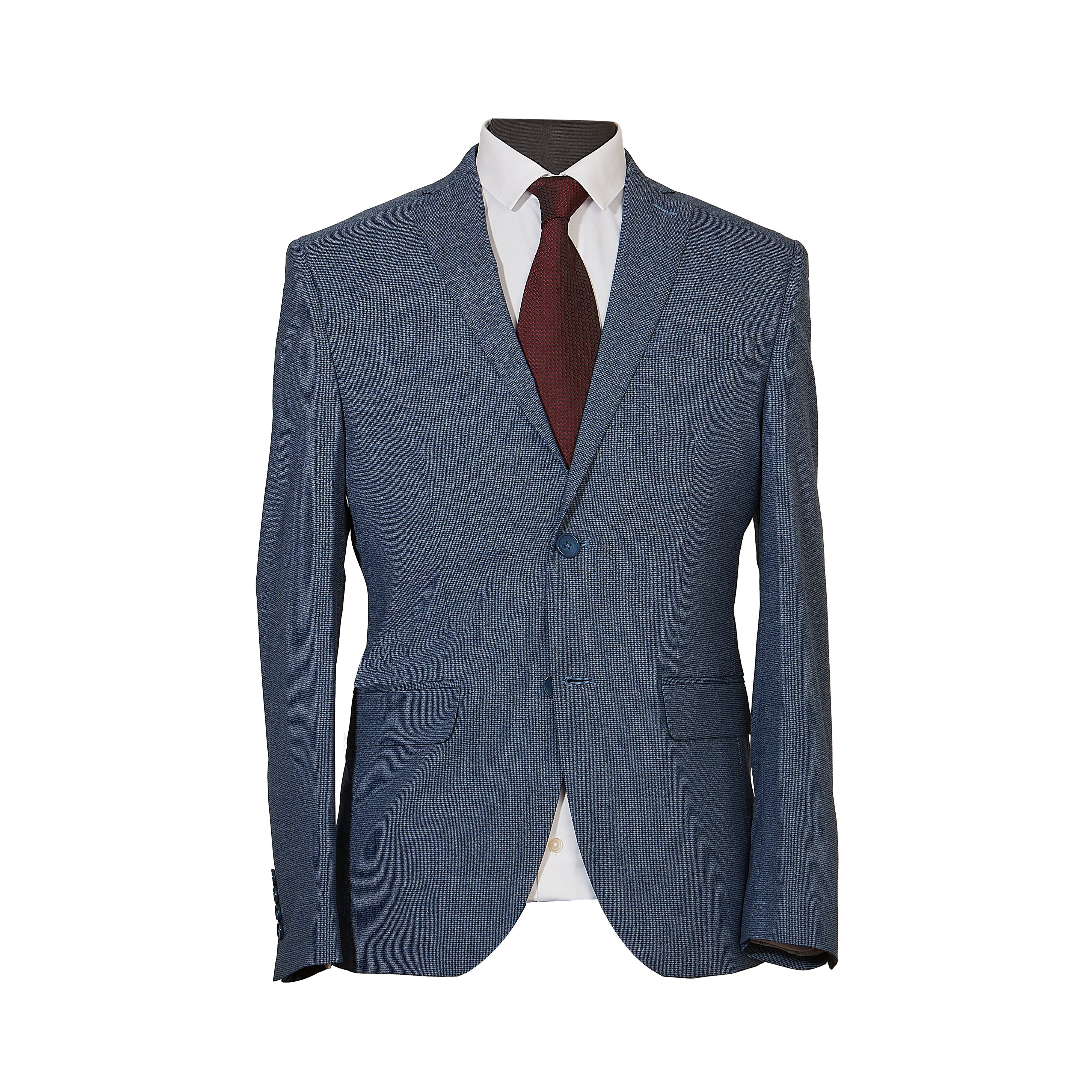 Blue grindle micro check tailored Blazer