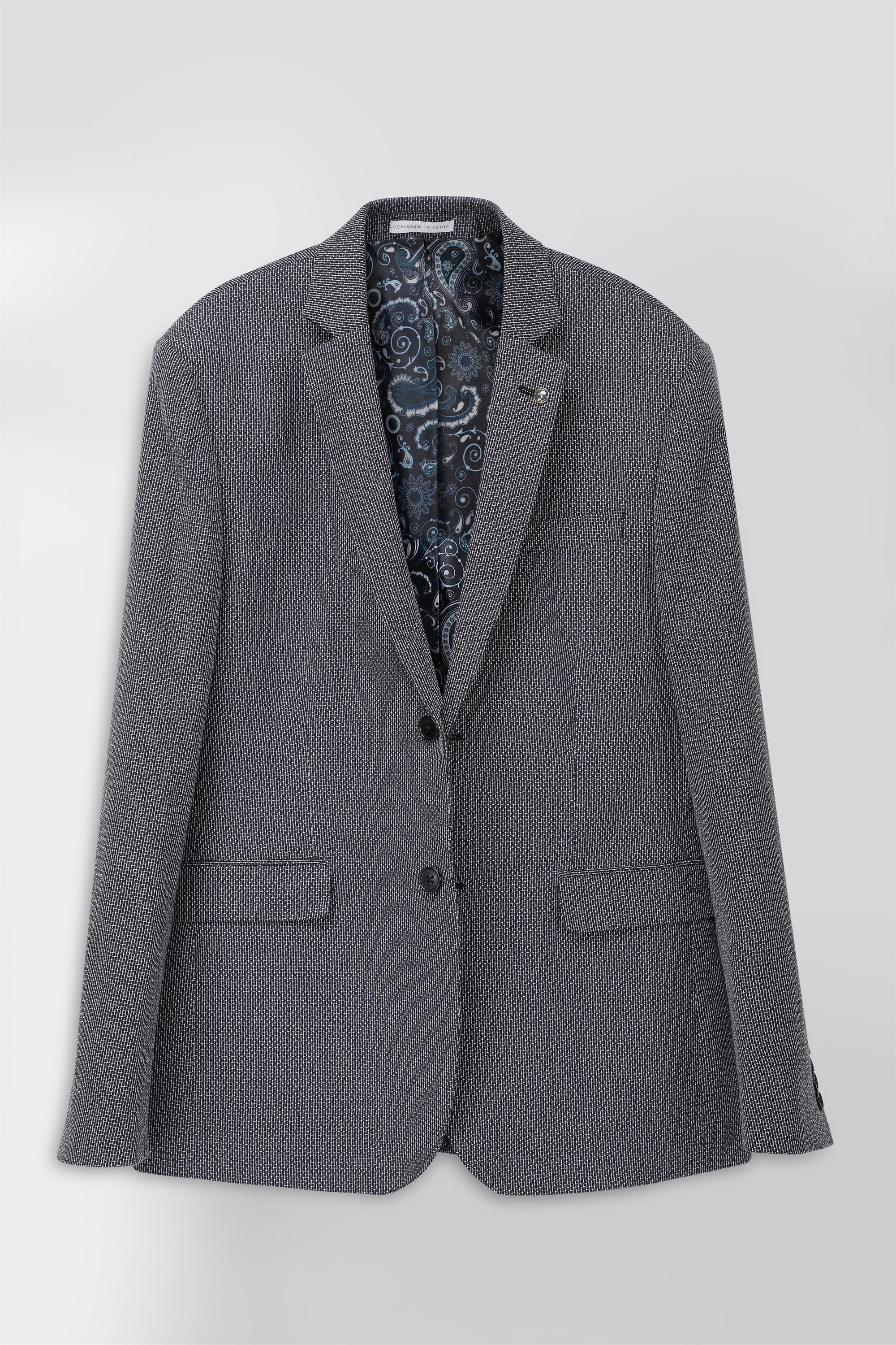 T the brand Super Slim Fit Fully Lined Woven Blazer - Grey