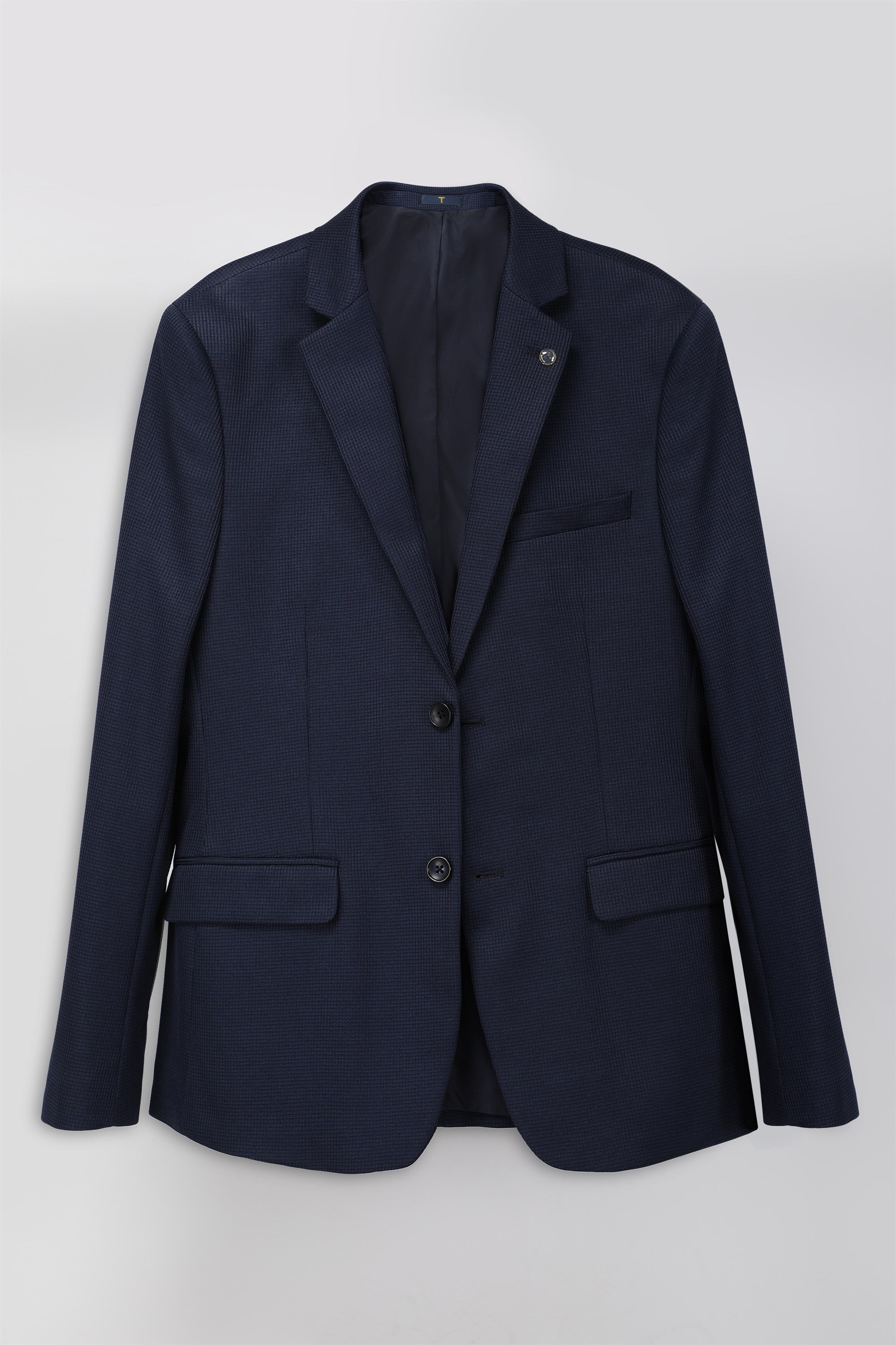 T the brand Super Slim Fit Fully Lined Knit Blazer - Blue