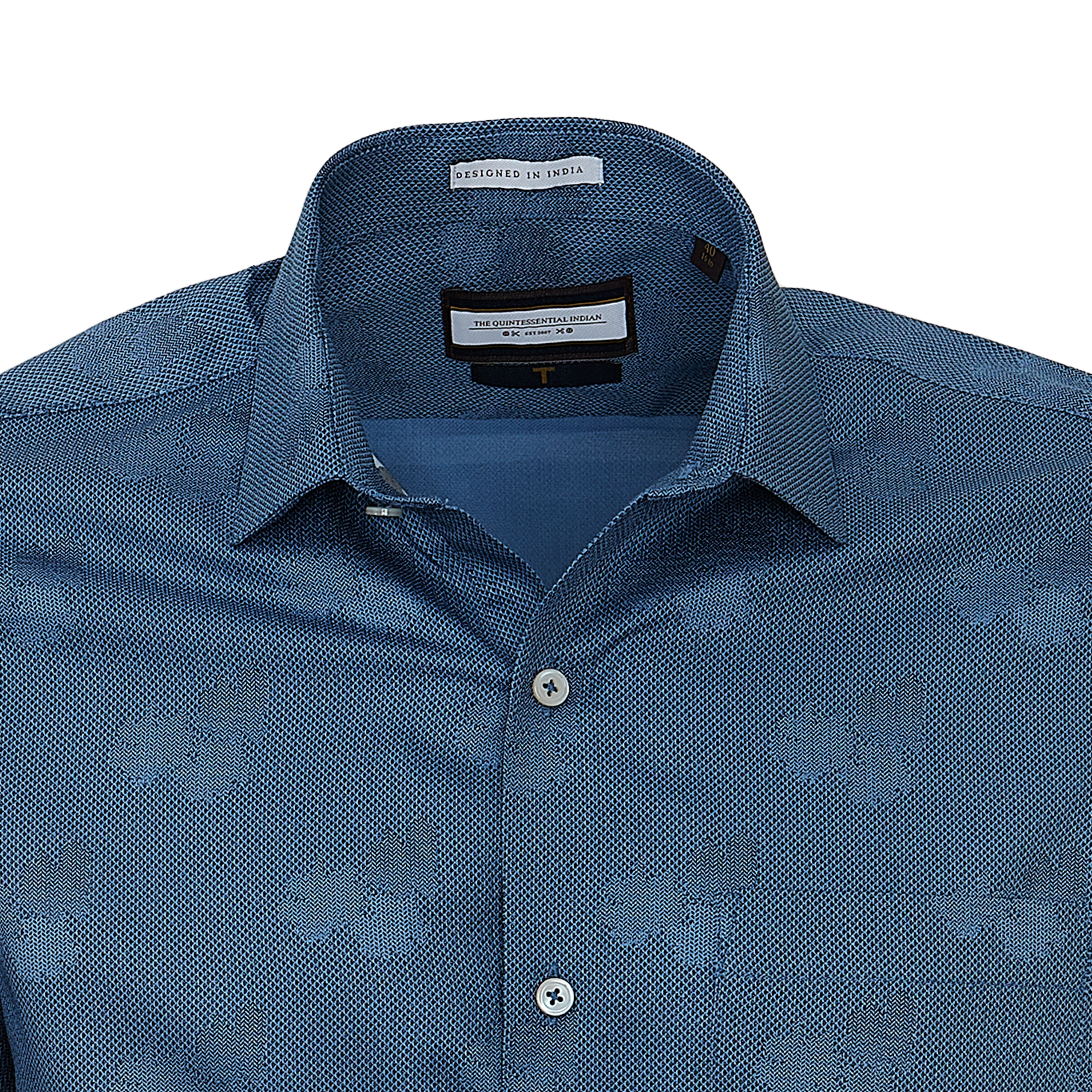 Dark Blue All over print Print Full-sleeved shirt