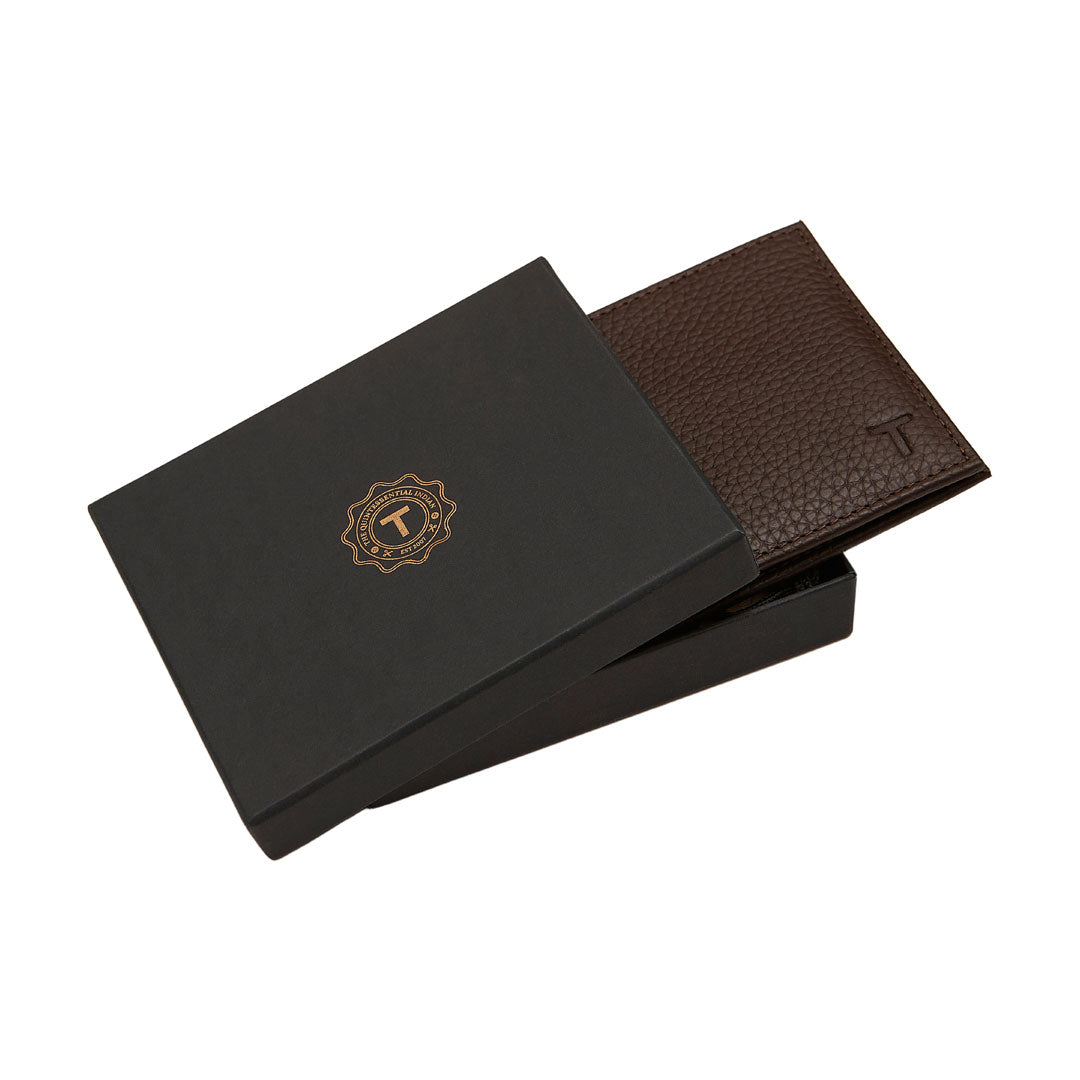 Genuine Leather Dark Tan Medium Wallet