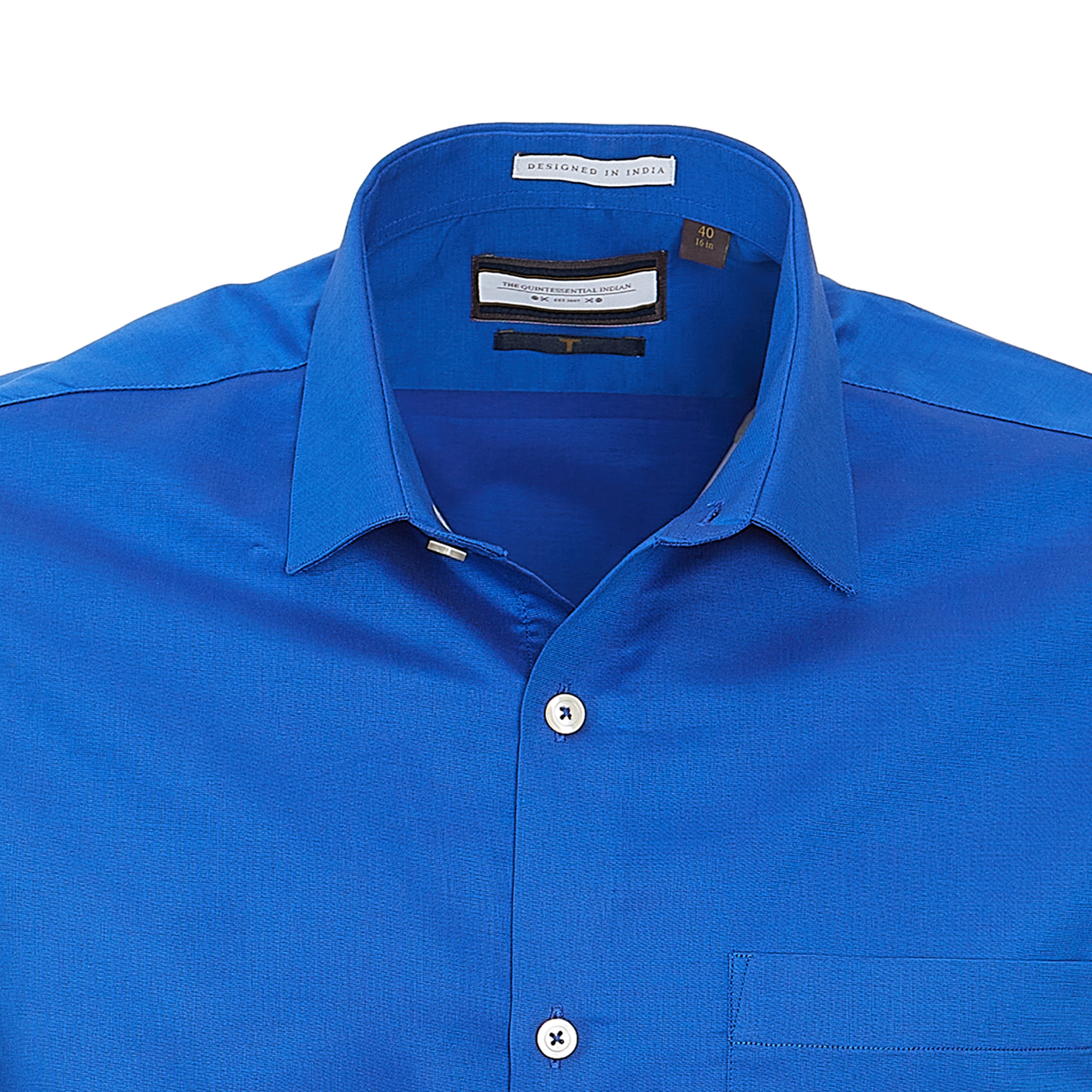 Supima Cotton Royal Blue Full-sleeved shirt