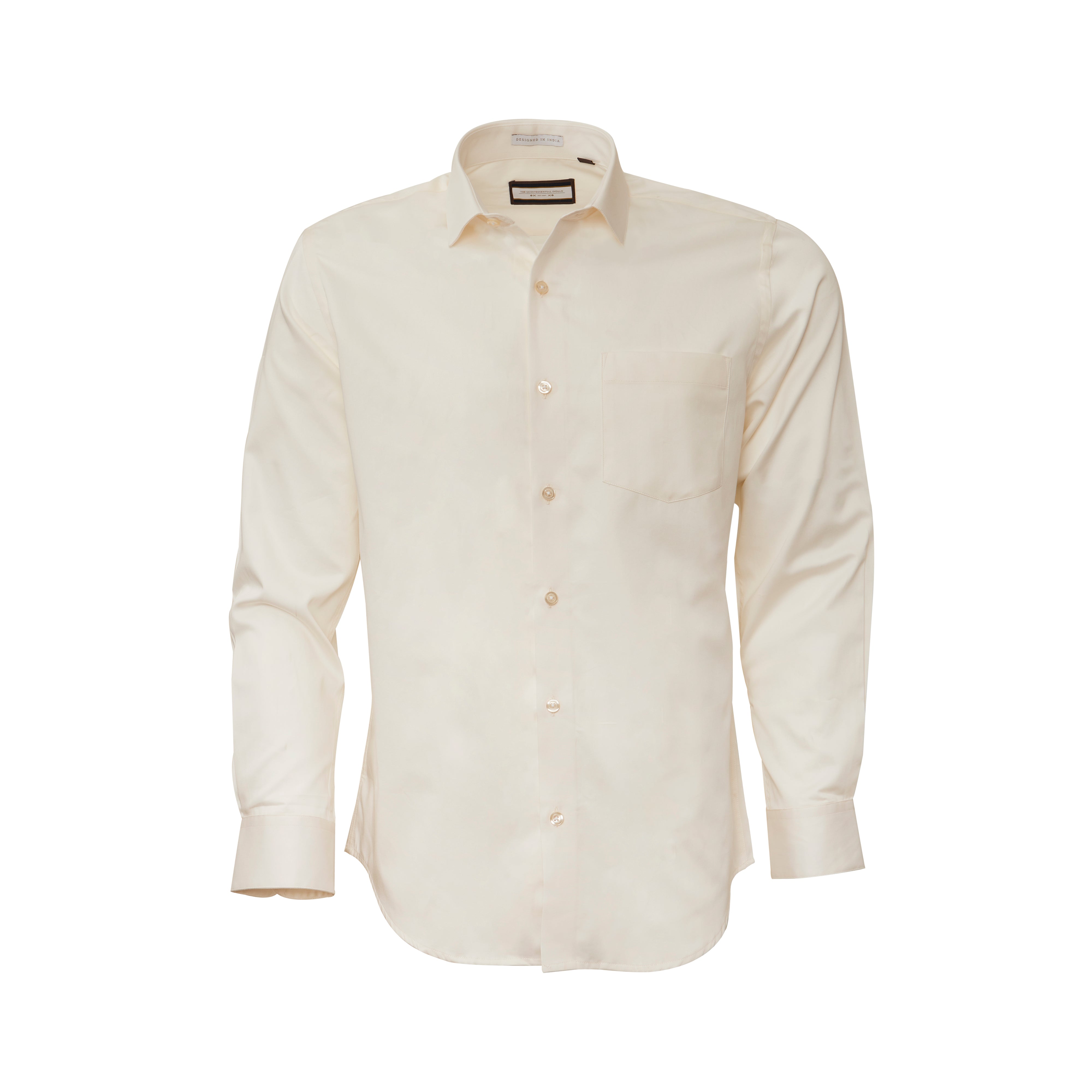 Cream Solid Full-sleeved shirt