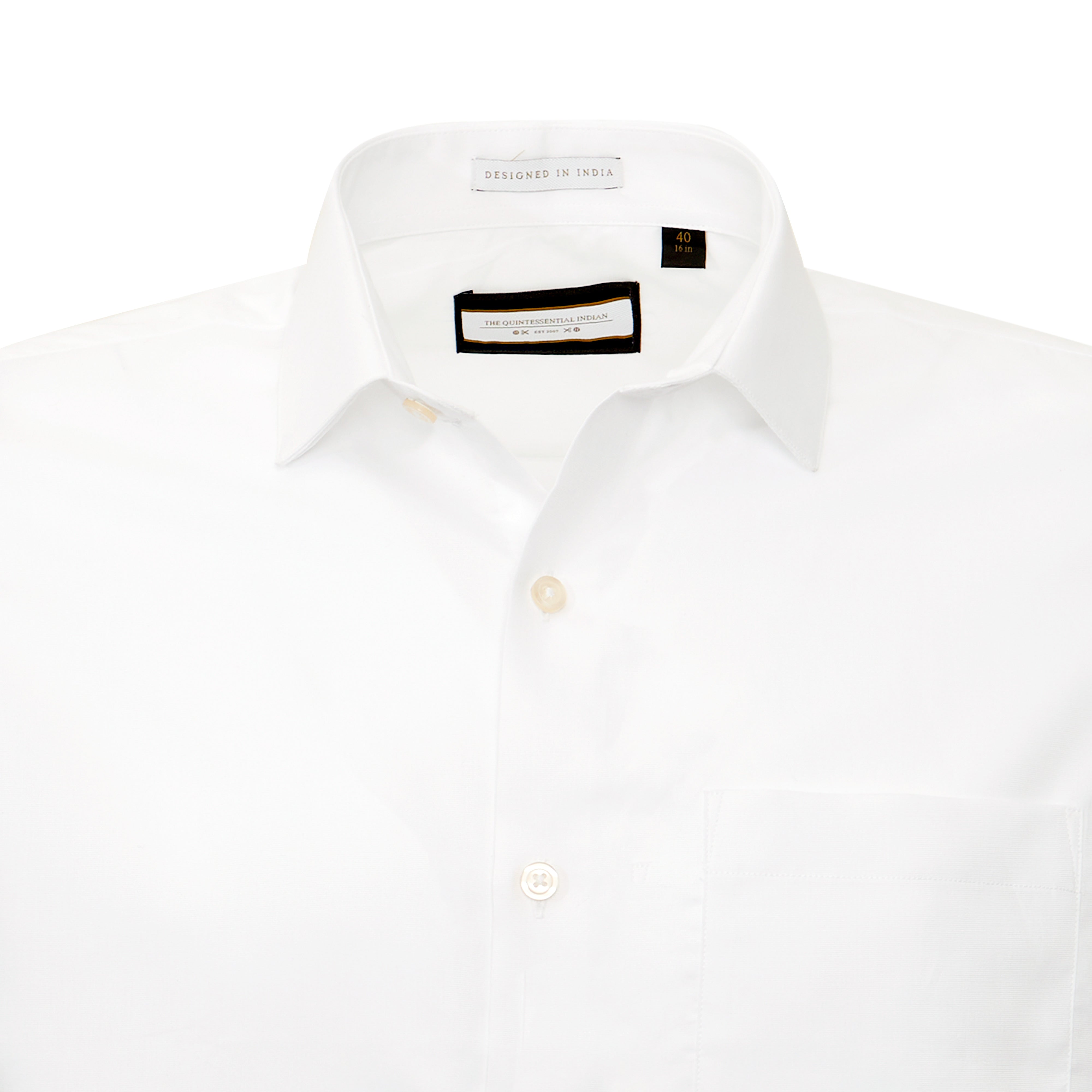 Supima Cotton White Full-sleeved shirt