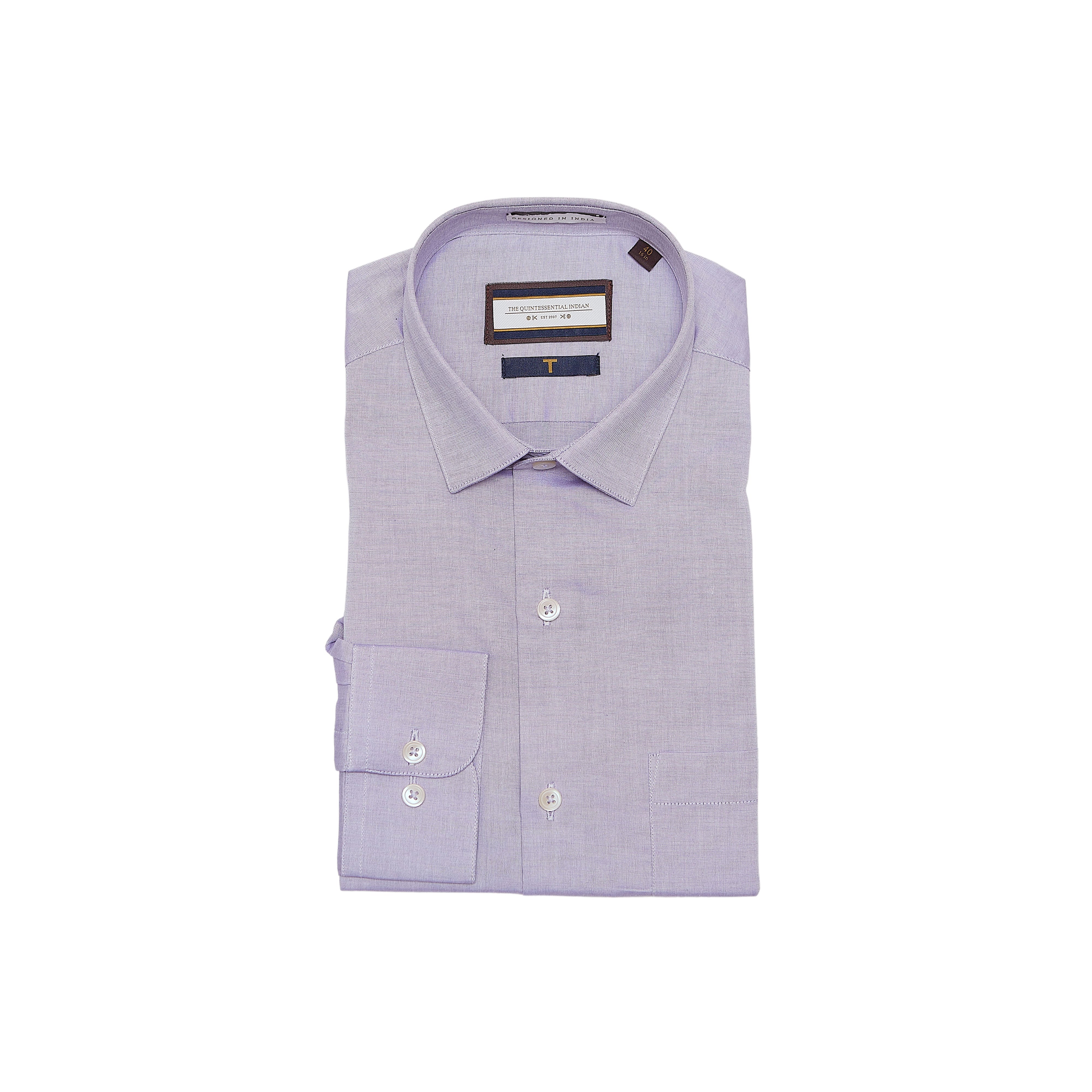 Superfine Supima Cotton, Lilac Full-sleeved shirt