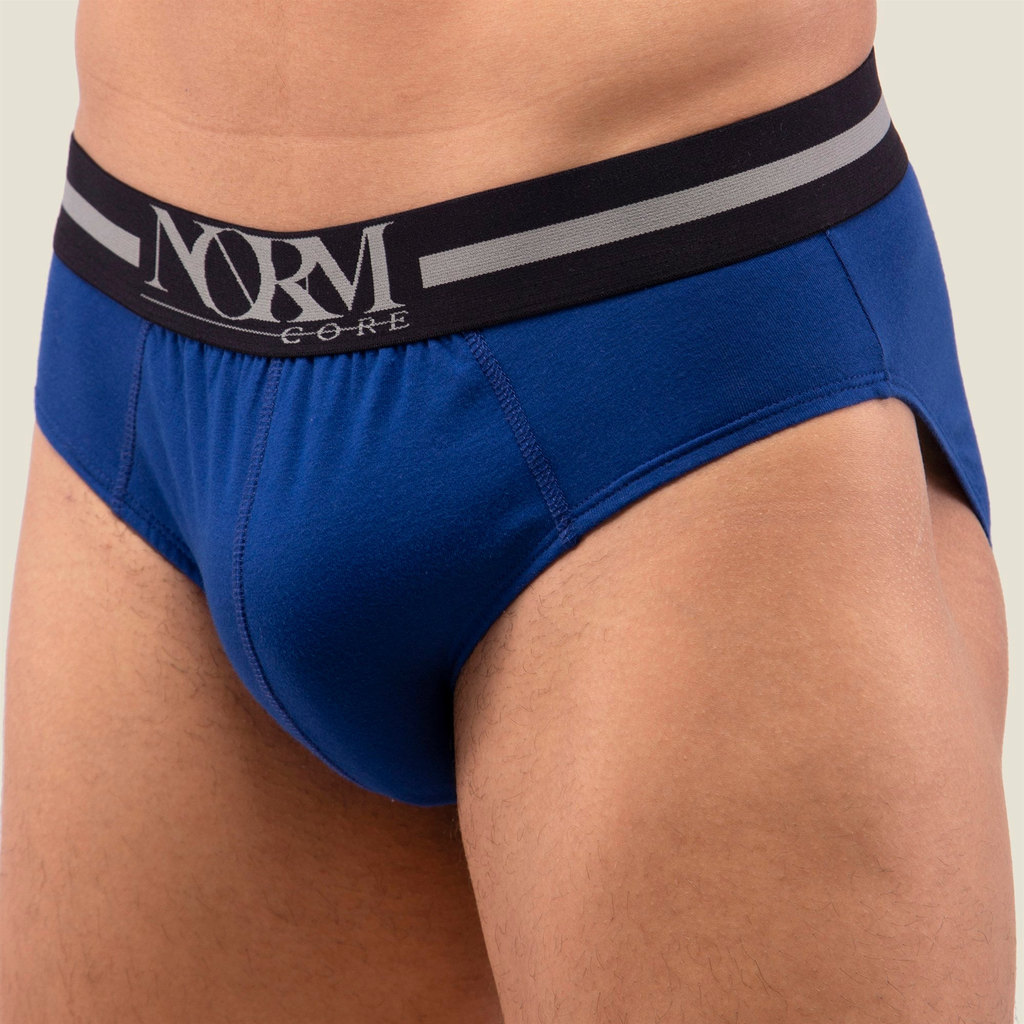 Normcore Cotton Innerwear - Blue Brief with Black Waistband Underwear