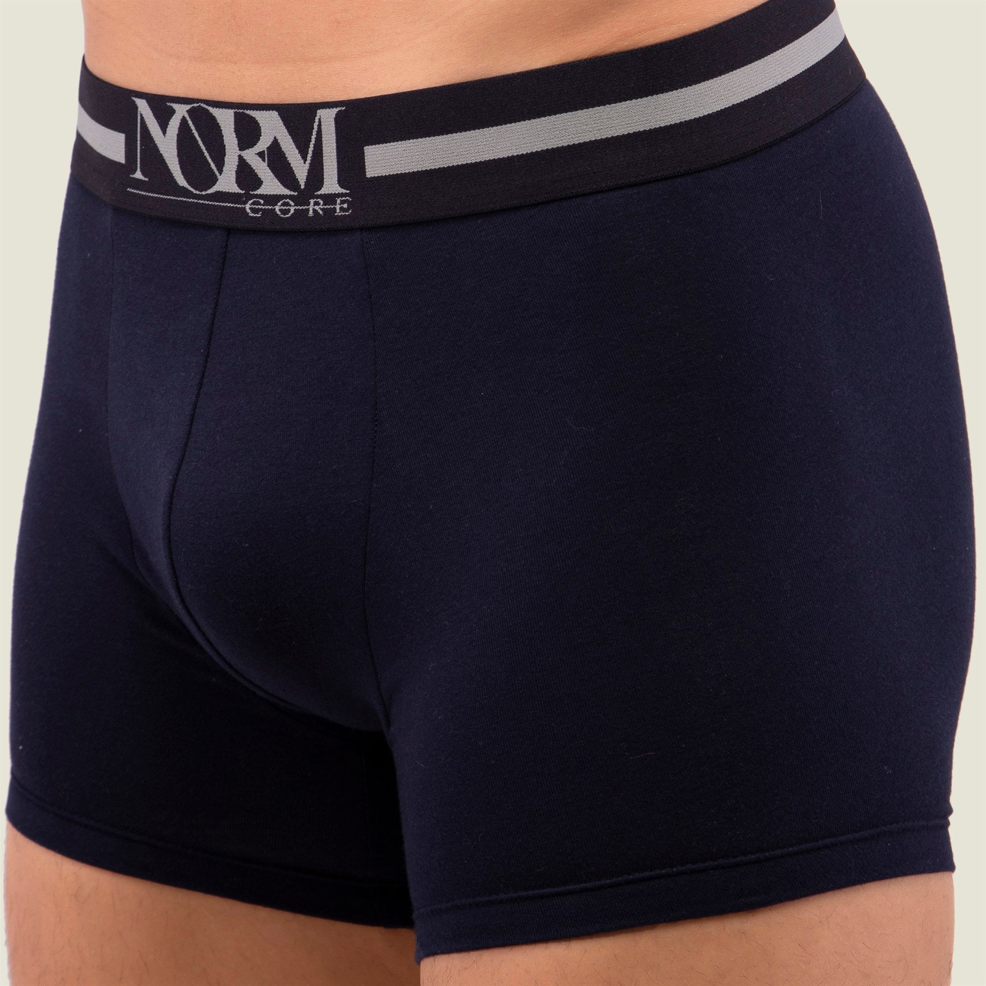 Normcore Cotton Innerwear - Navy Blue Trunk with Black Waistband Underwear