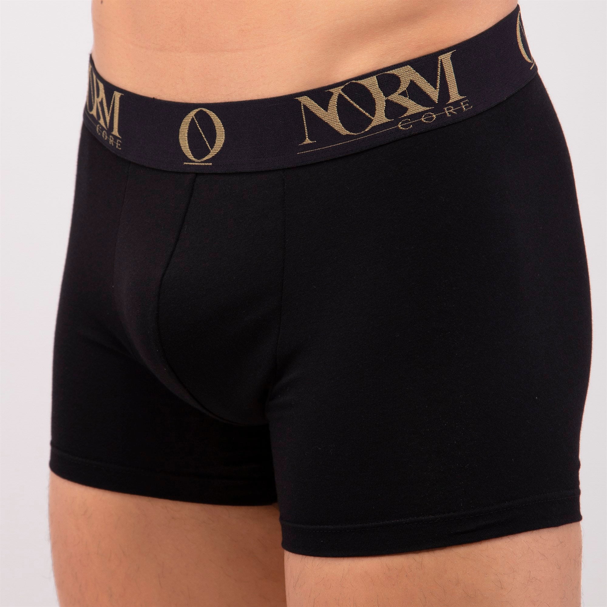 Normcore Cotton Innerwear - Black Trunk with Gold Waistband Underwear