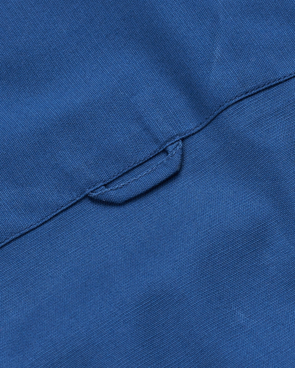 Bare Brown - Navy Blue Stretch Cotton Shirt, Slim Fit