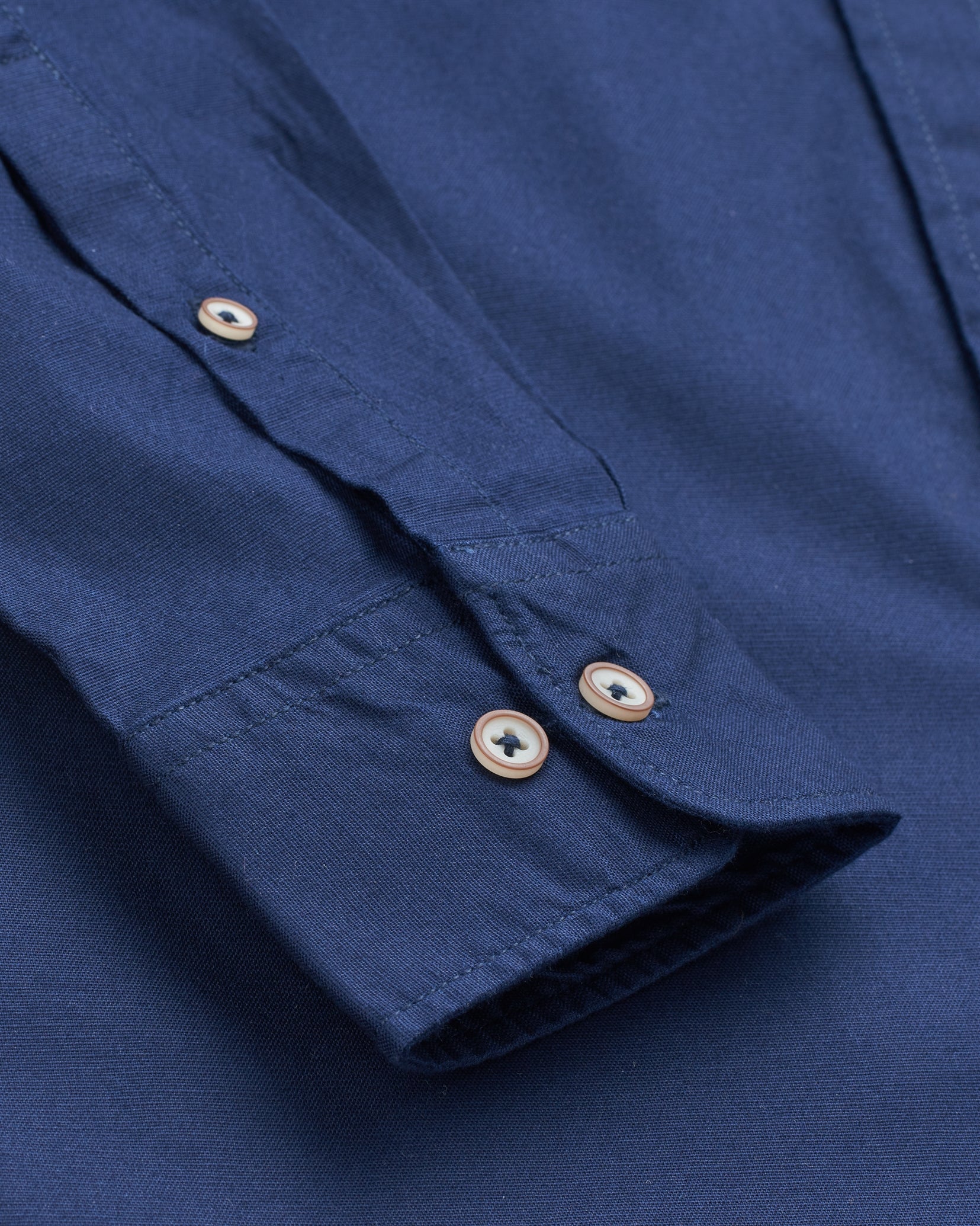 Bare Brown - Navy Stretch Cotton Shirt, Slim Fit