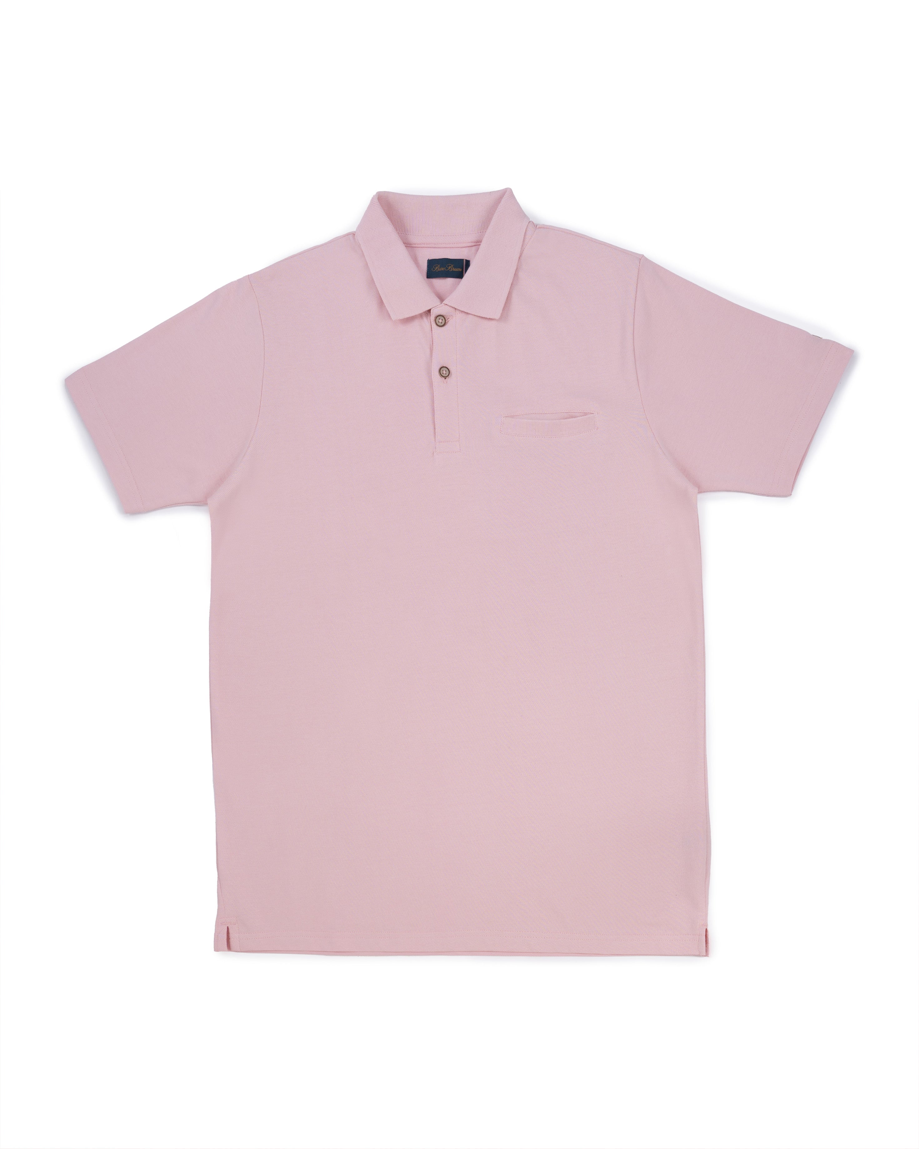 Bare Brown Light Pink Slim Fit Lightweight Polo T-Shirt