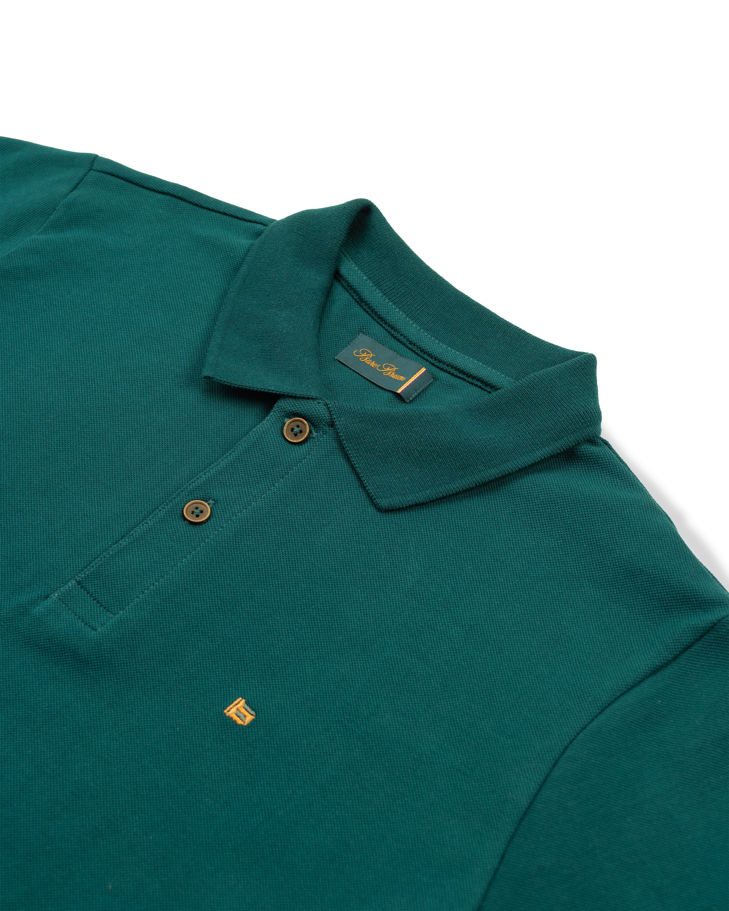 Bare Brown Teal Slim Fit Lightweight Polo T-Shirt