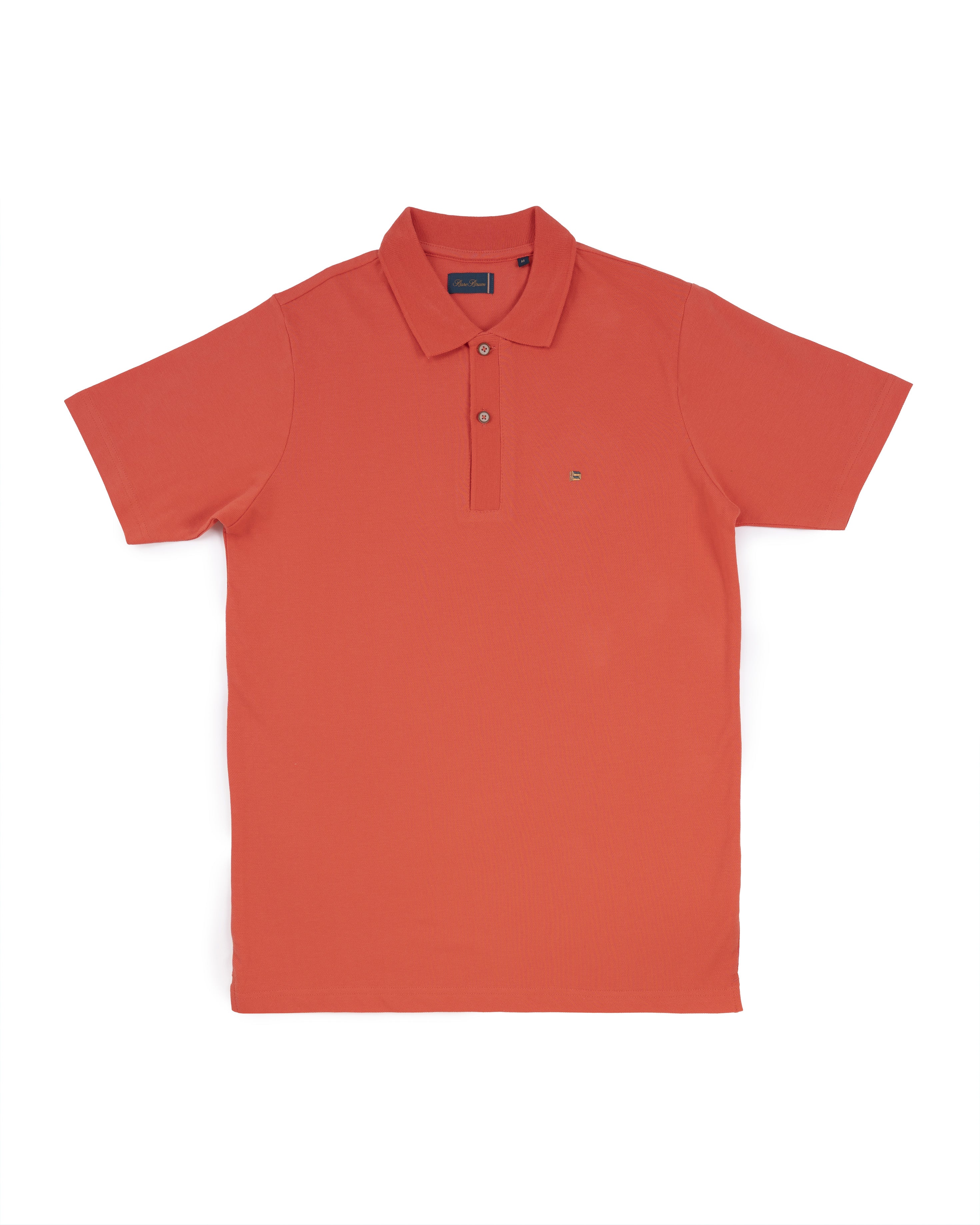 Bare Brown Coral Slim Fit Lightweight Polo T-Shirt