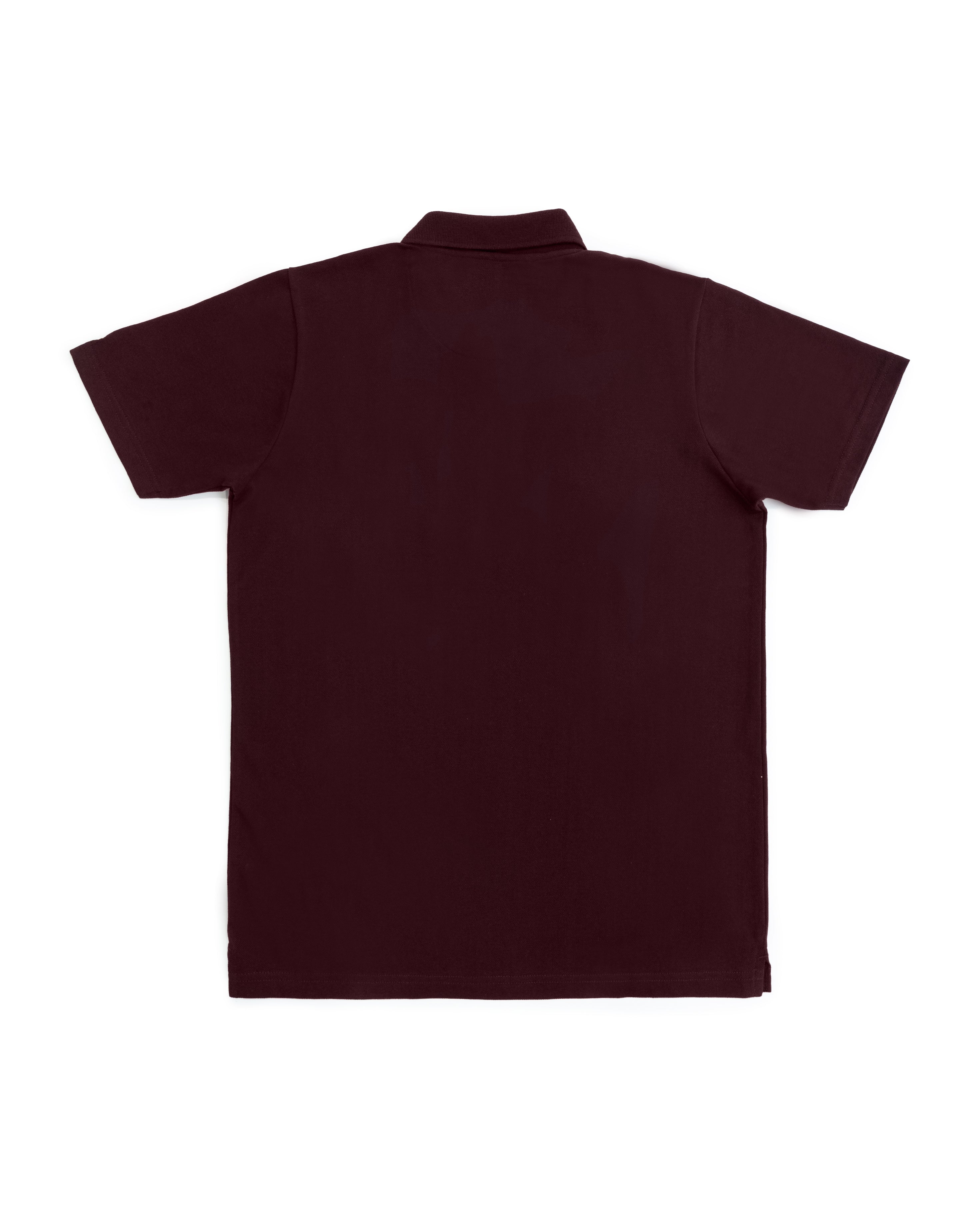 Bare Brown Wine Slim Fit Lightweight Polo T-Shirt with Pocket