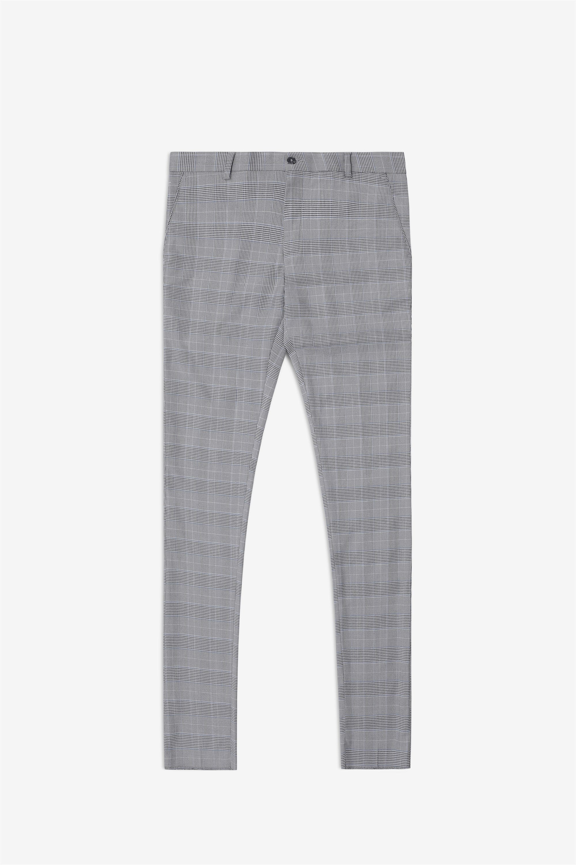 T the brand Stretch Formal Check Trouser - Black