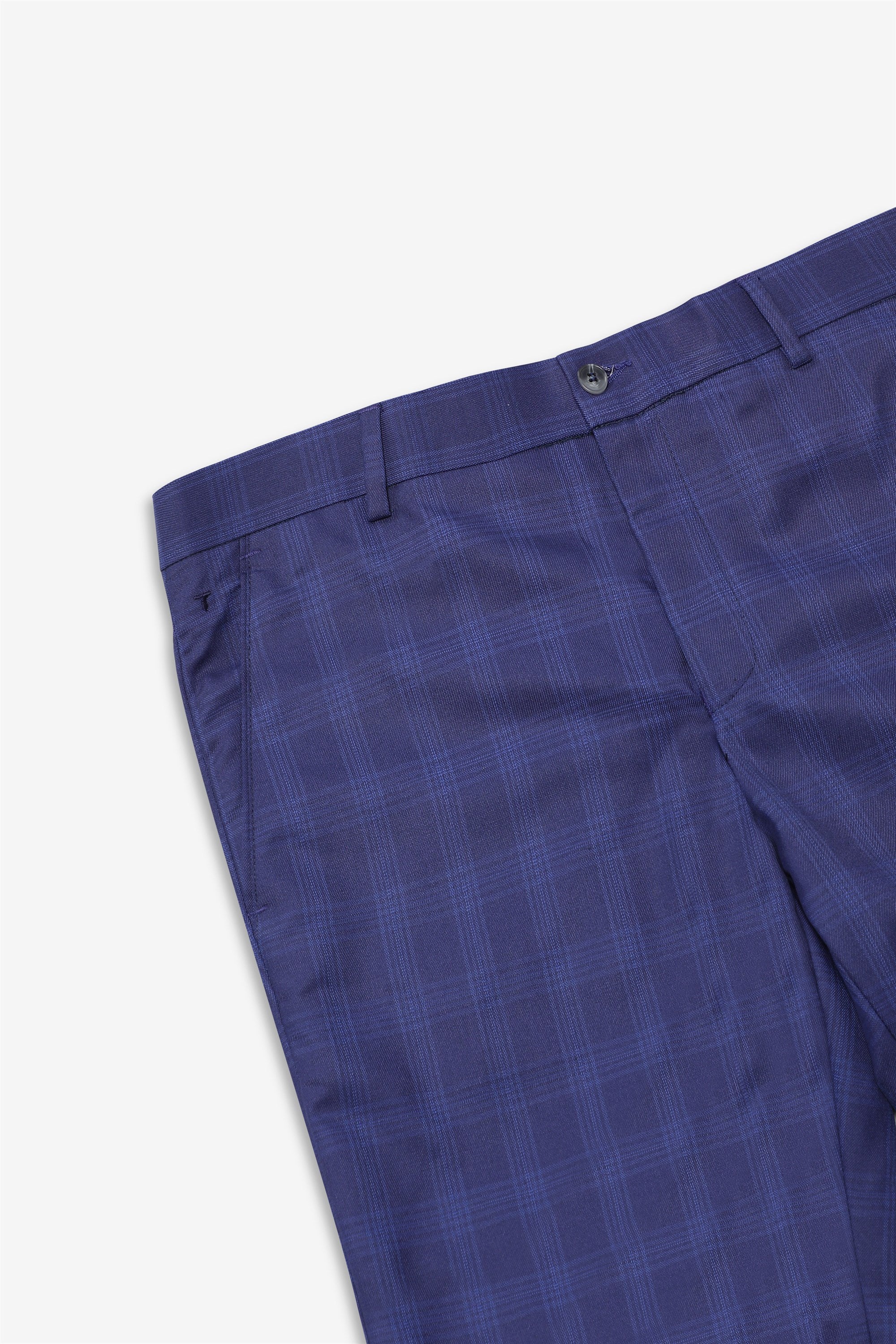 Elegant men's checked trousers blue DJP85 | Fashionformen.eu